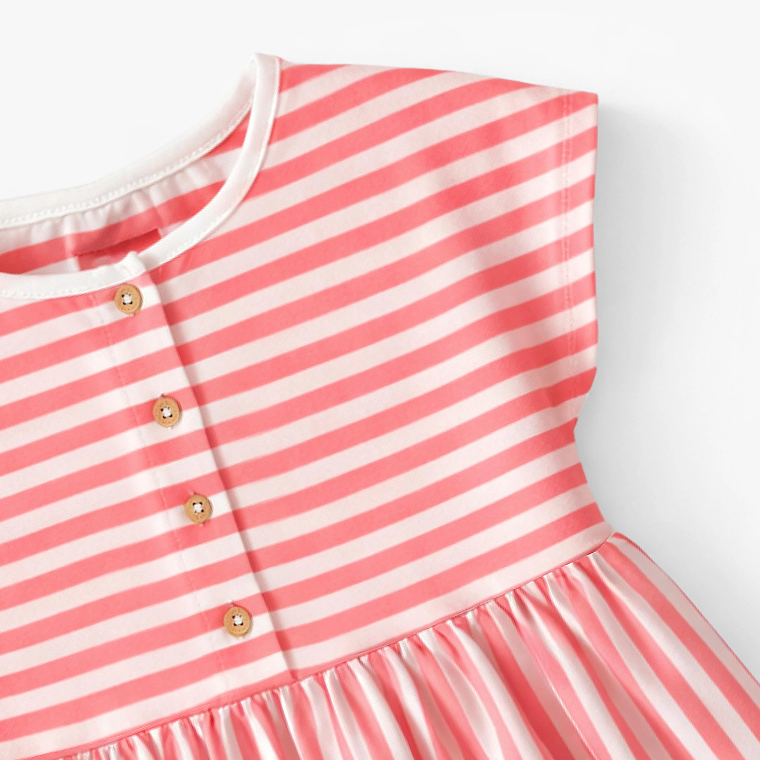 Robe rose et crème à rayures, enfant - Image 2