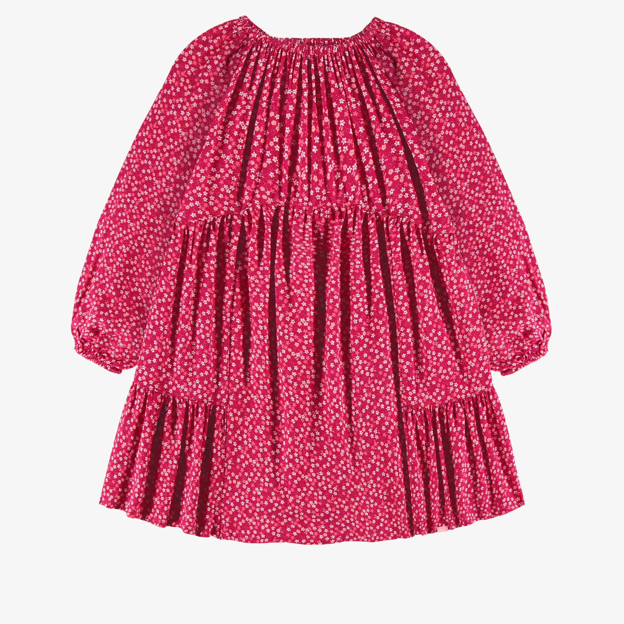 Robe rose framboise à motif floral, enfant