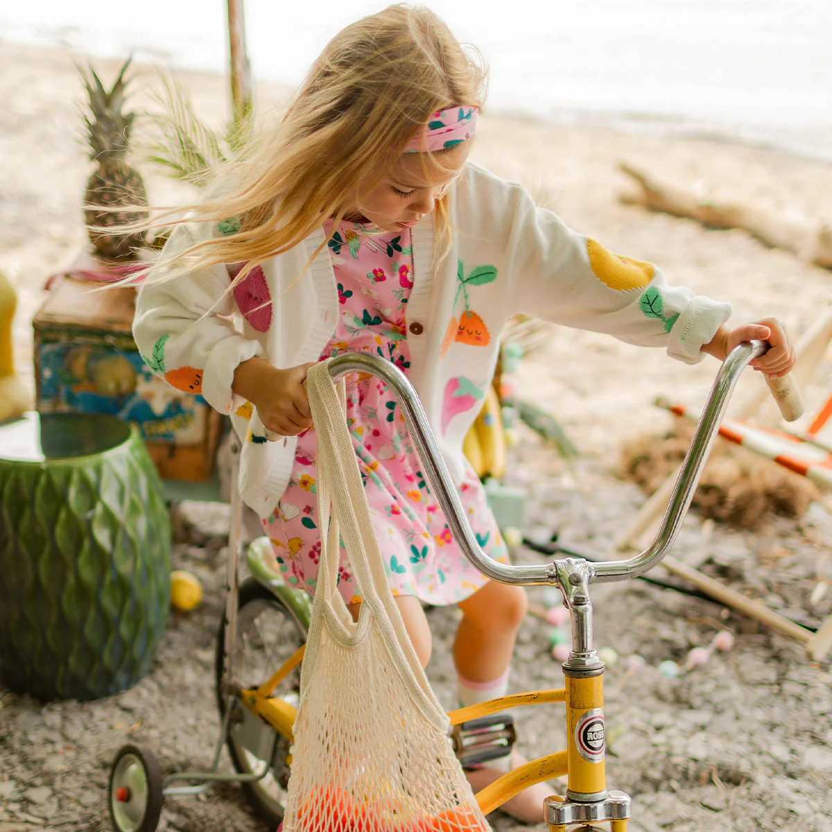 Robe rose à motifs tropicaux, enfant - Image 5