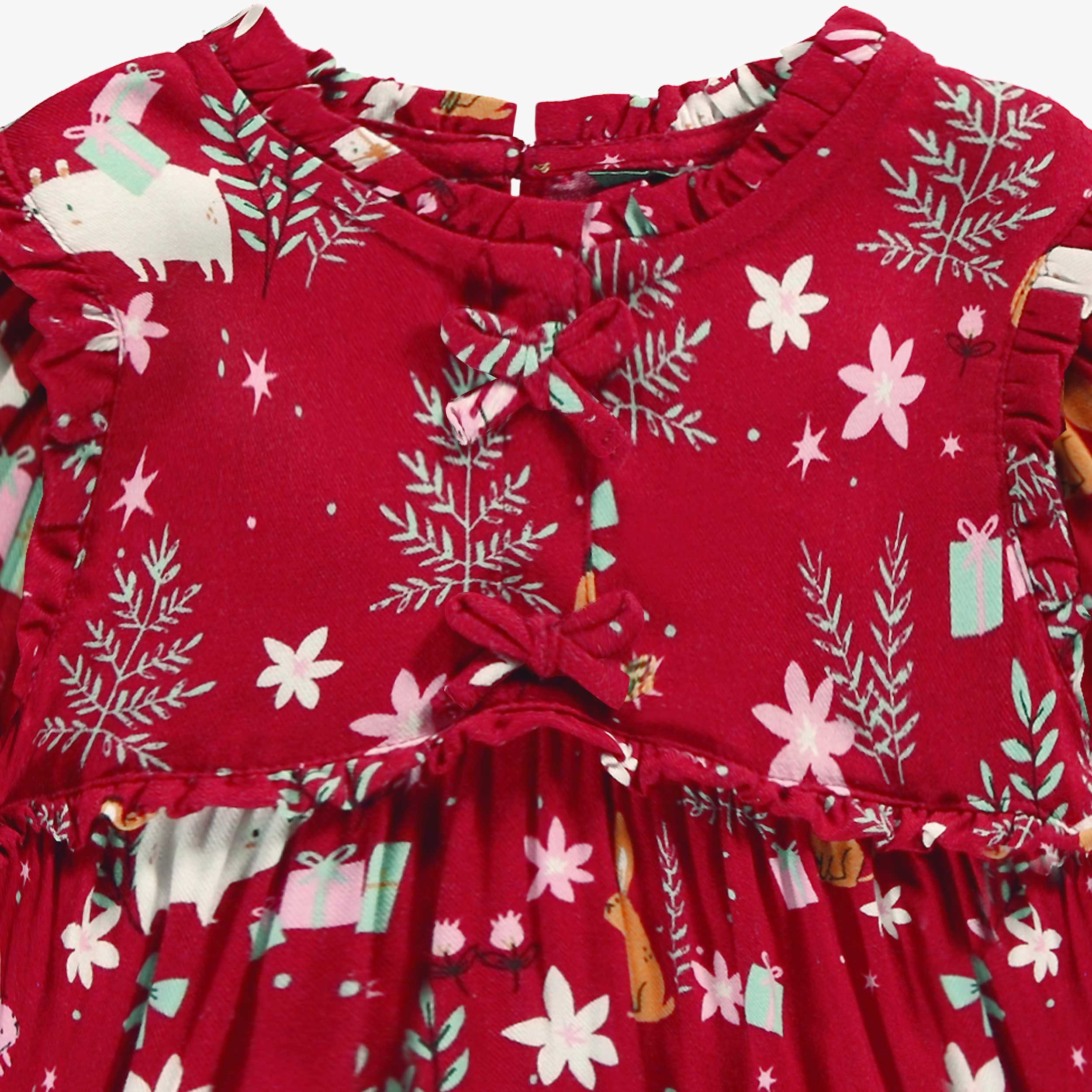Robe rouge à motifs festifs, bébé - Image 3