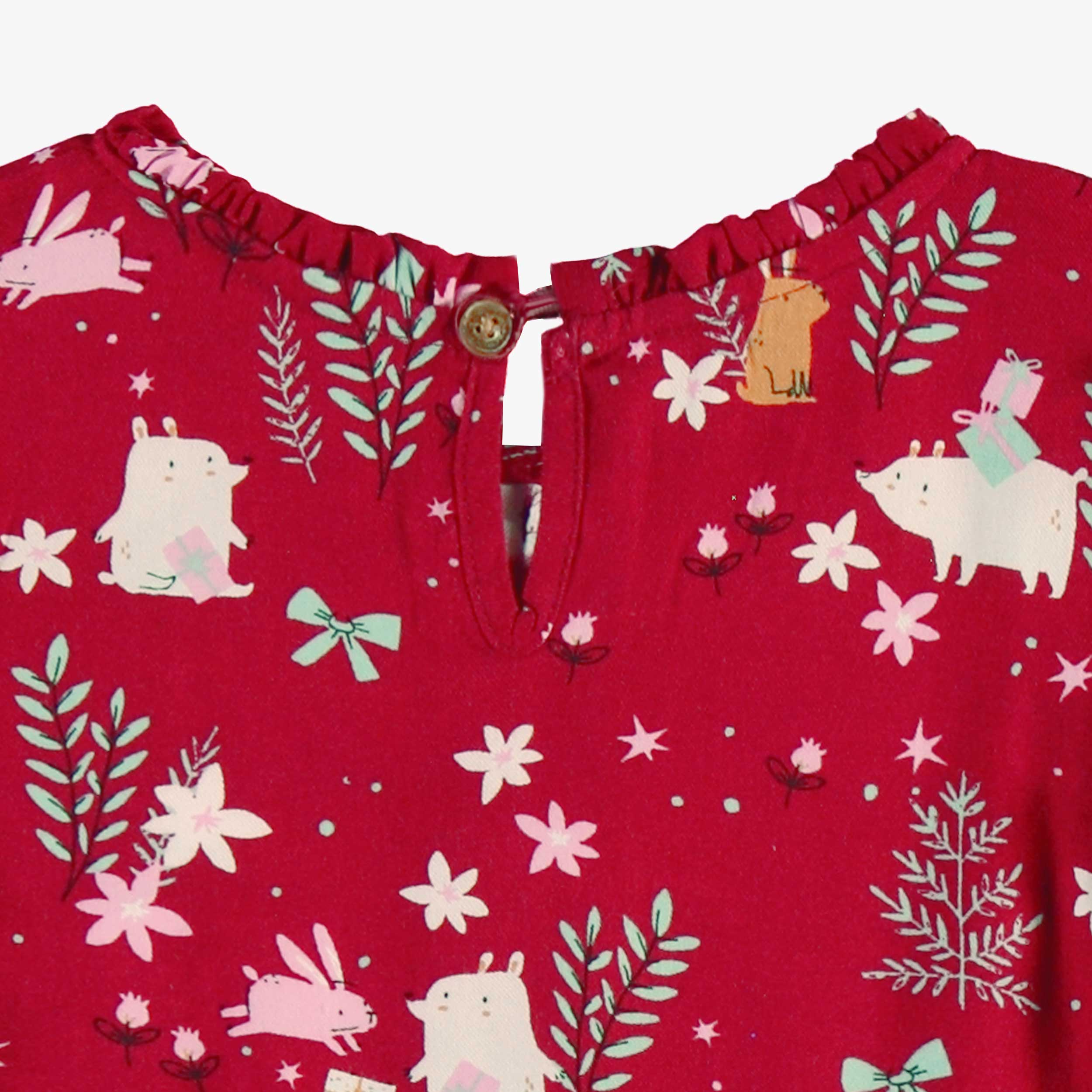 Robe rouge à motifs festifs, enfant - Image 5