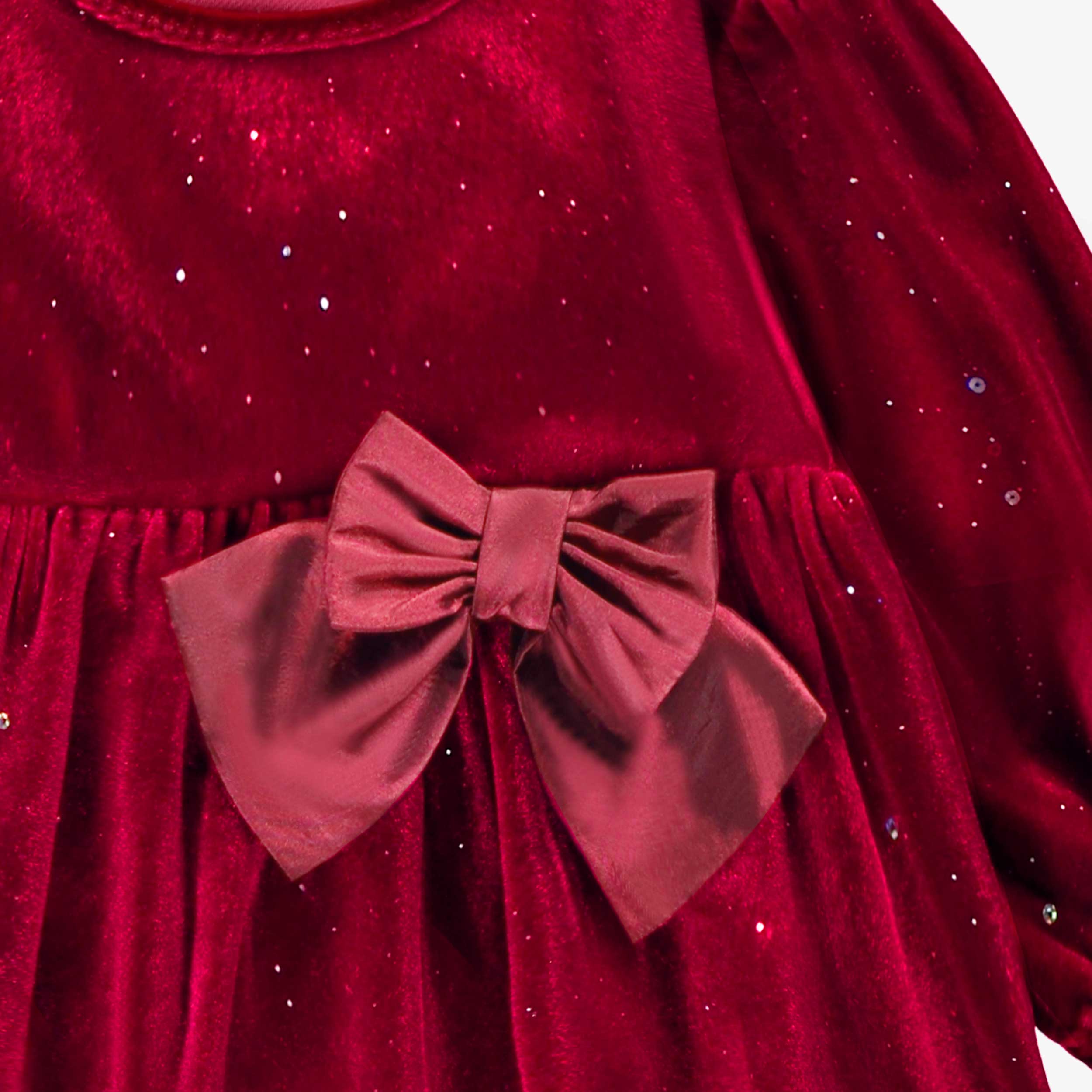 Robe rouge en velours scintillant, bébé - Image 5