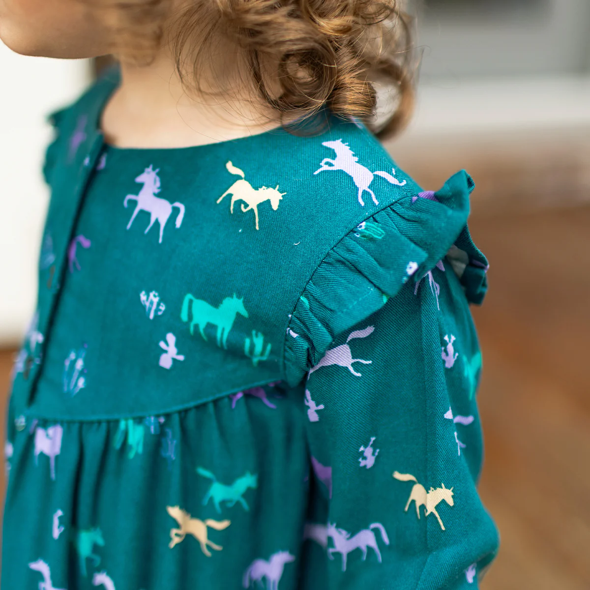 Robe turquoise à motifs, bébé - Image 3
