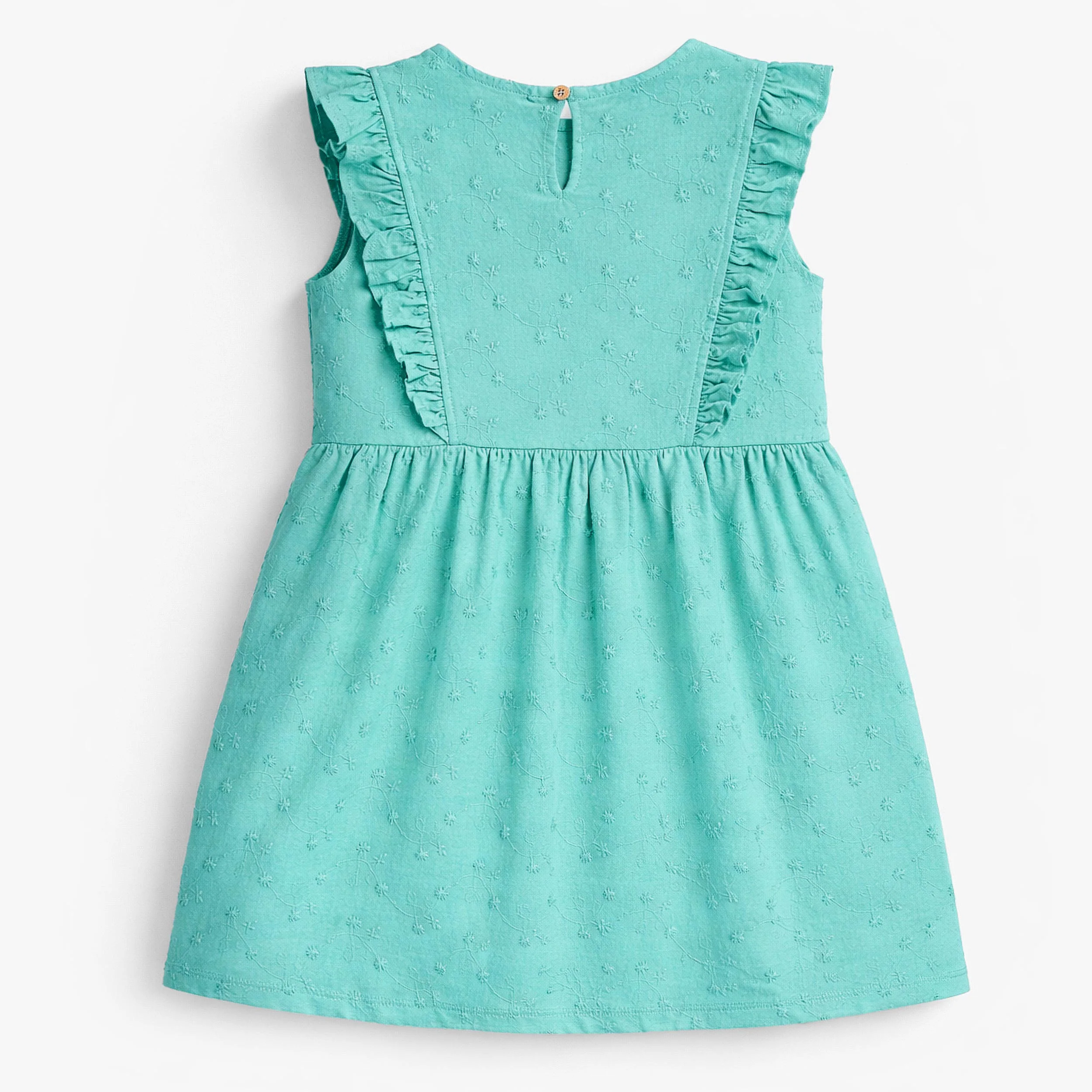 Robe turquoise avec broderies, enfant - Image 3