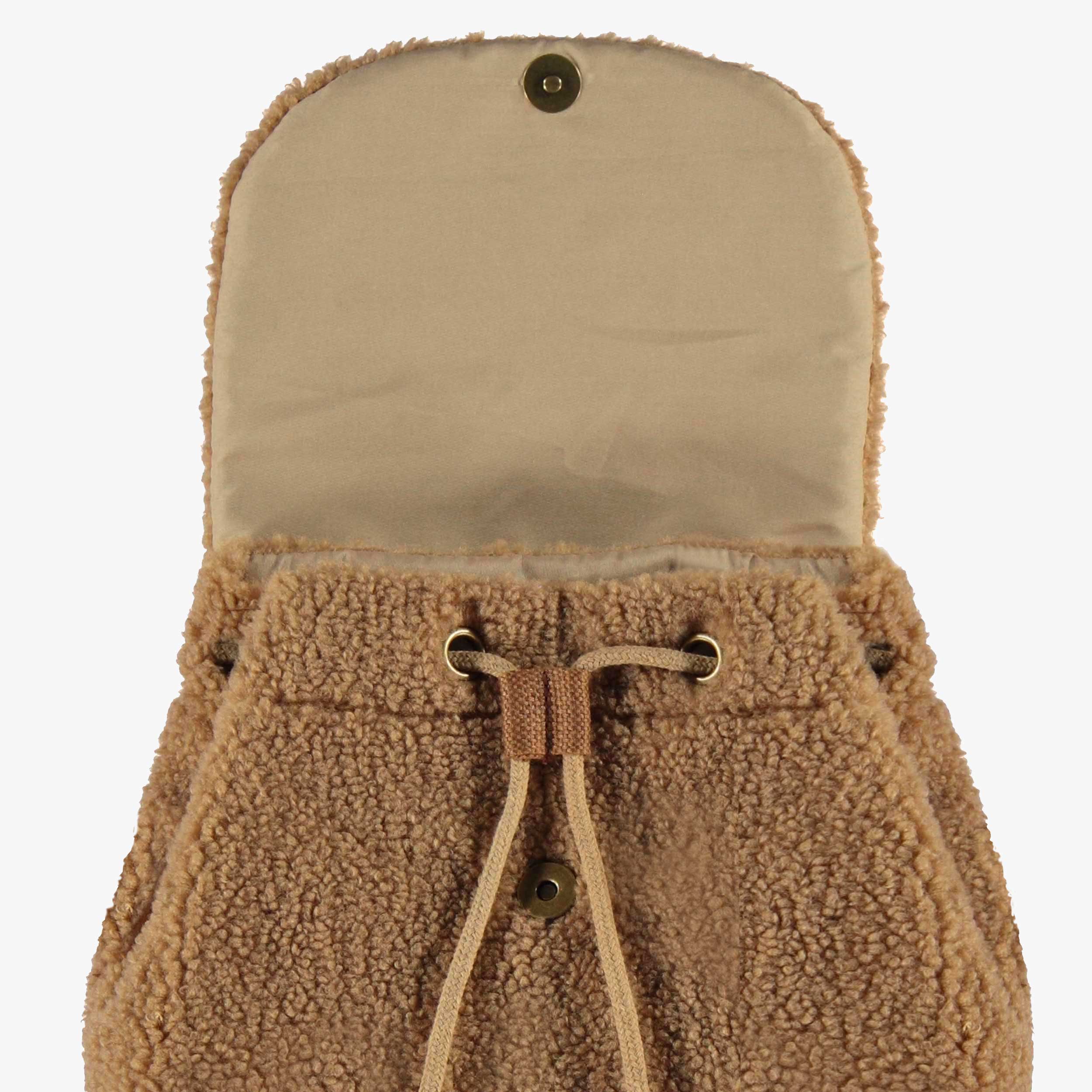 Sac à dos ourson en sherpa brun, enfant - Image 3