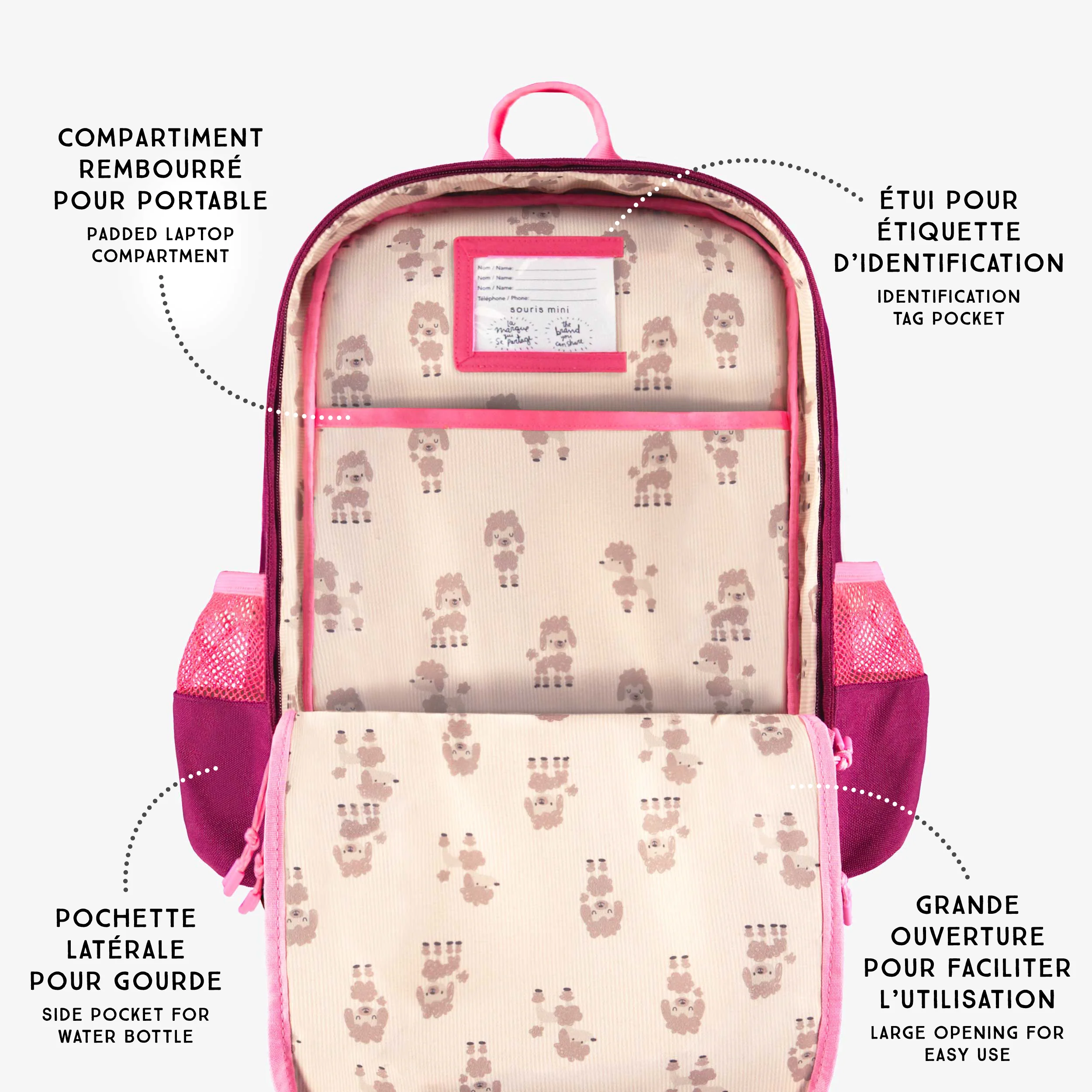 Sac à dos rose, enfant - Image 9