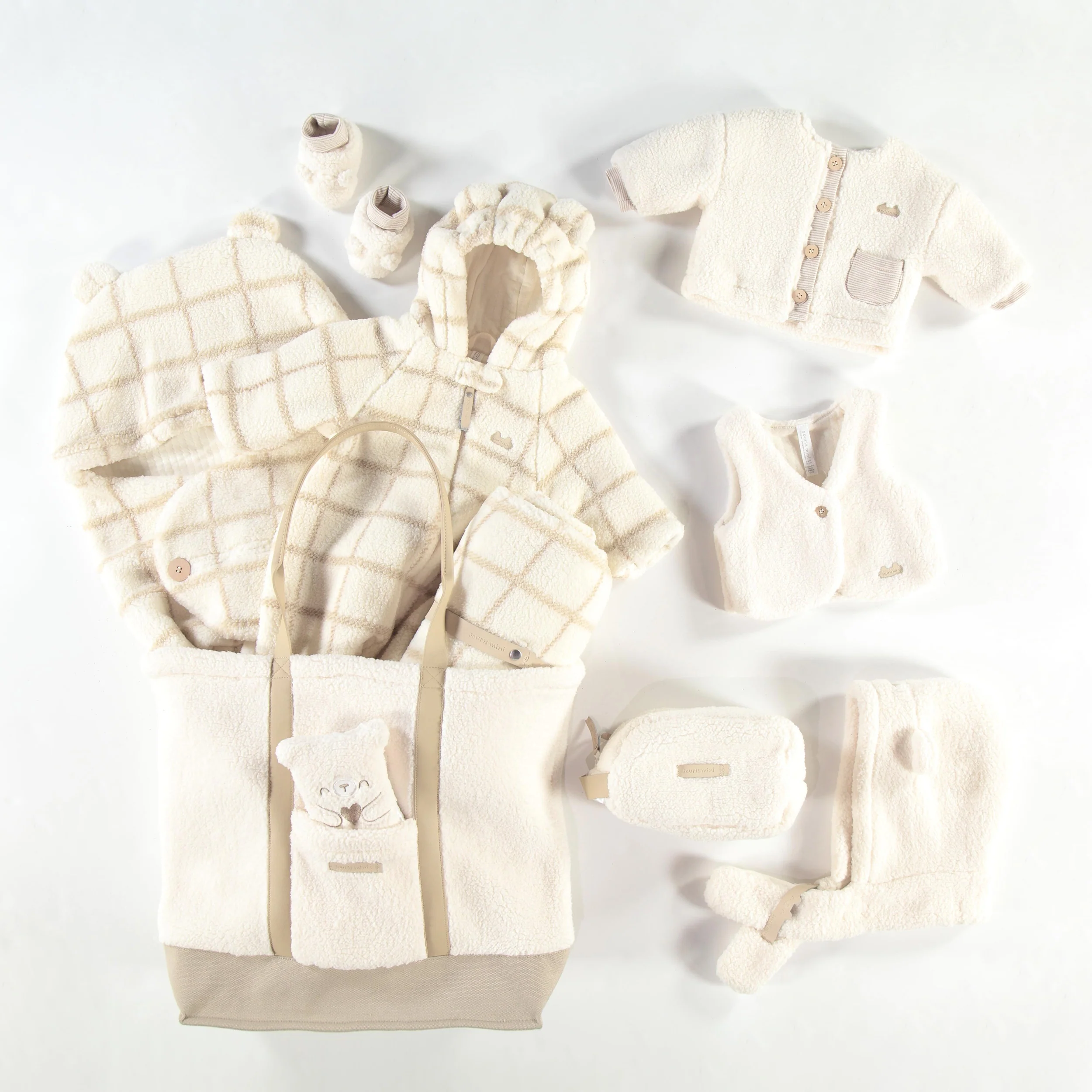Sac fourre-tout en sherpa et faux cuir - Image 4