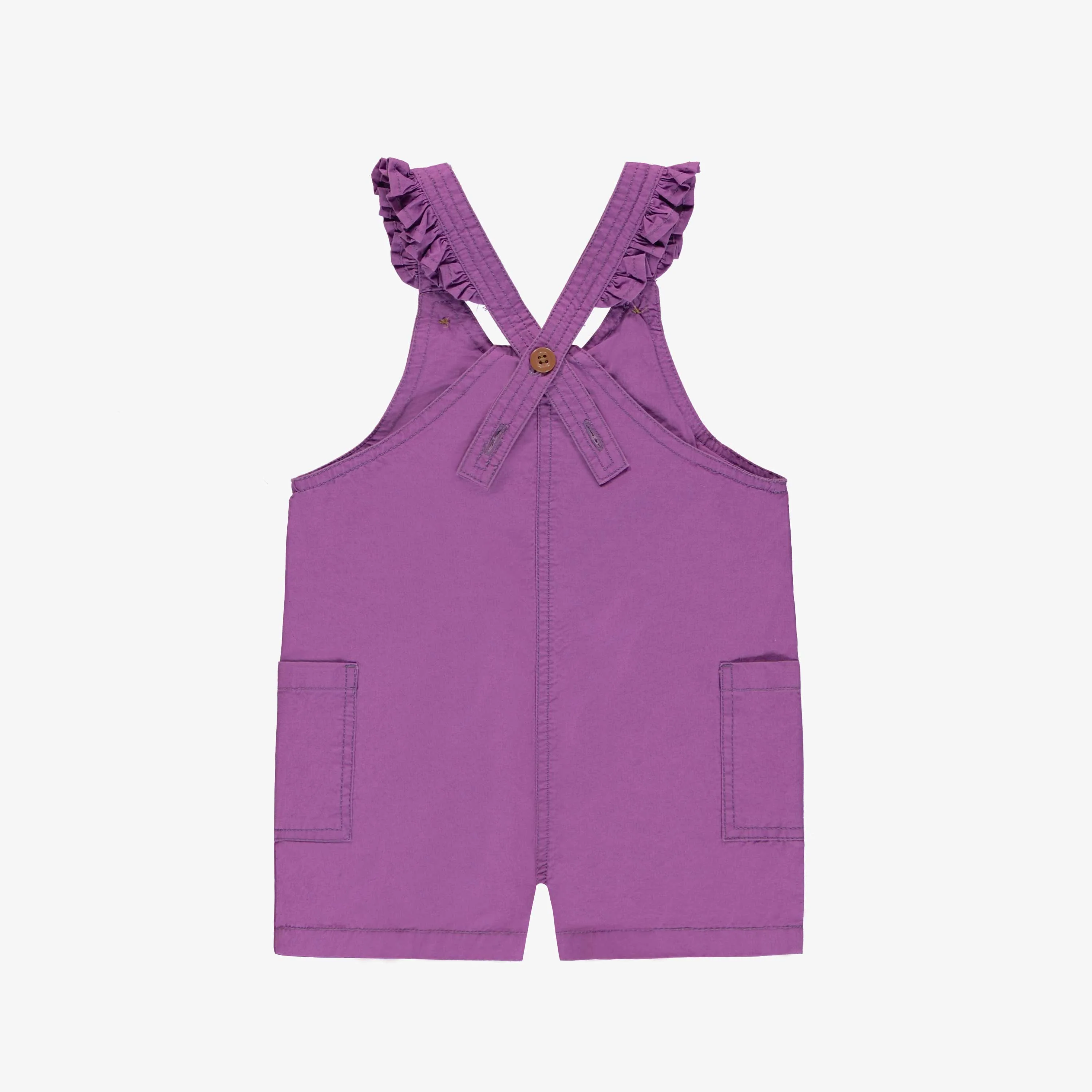 Salopette courte mauve avec bretelles à volants en coton, bébé - Image 2