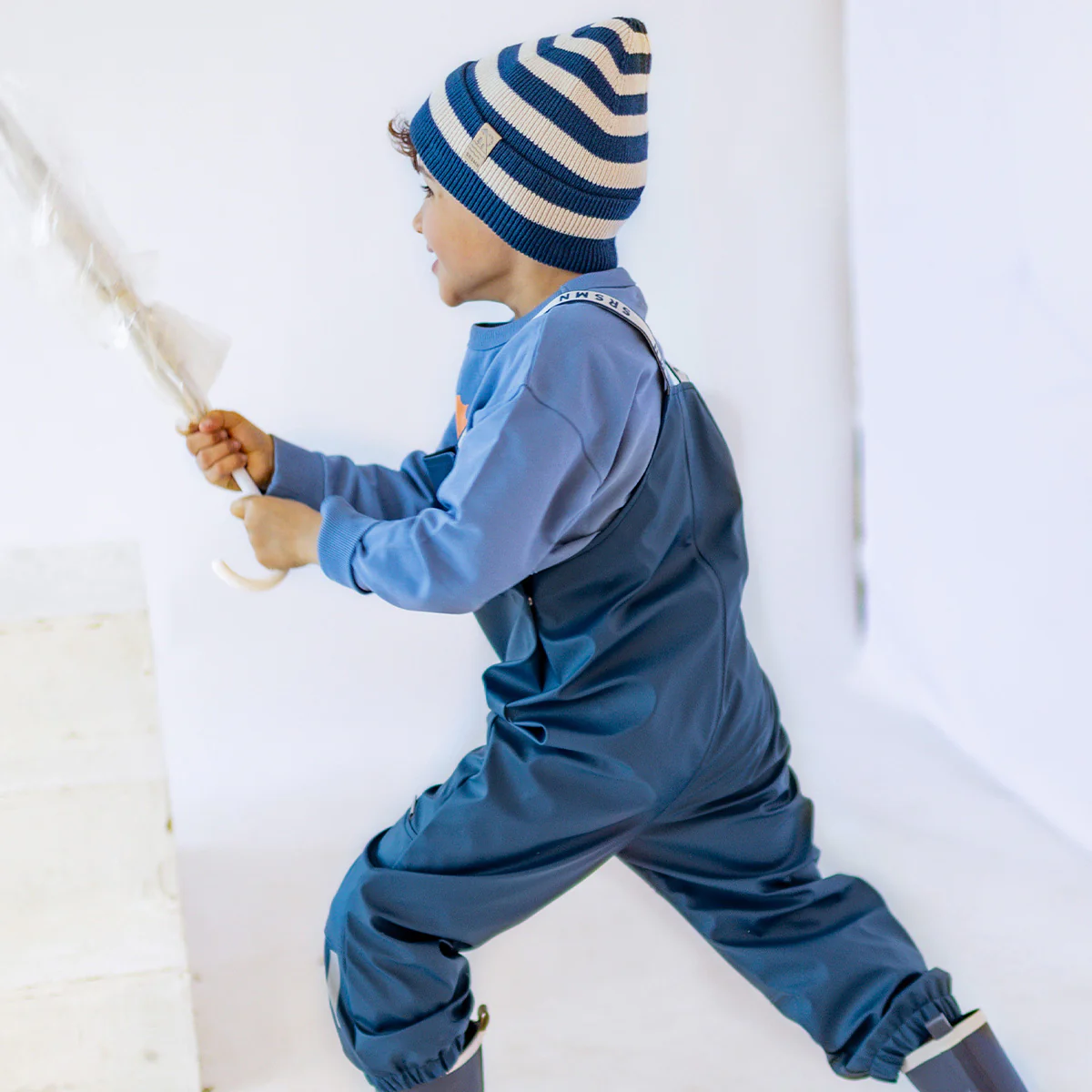 Salopette de pluie bleu marine, enfant - Image 2