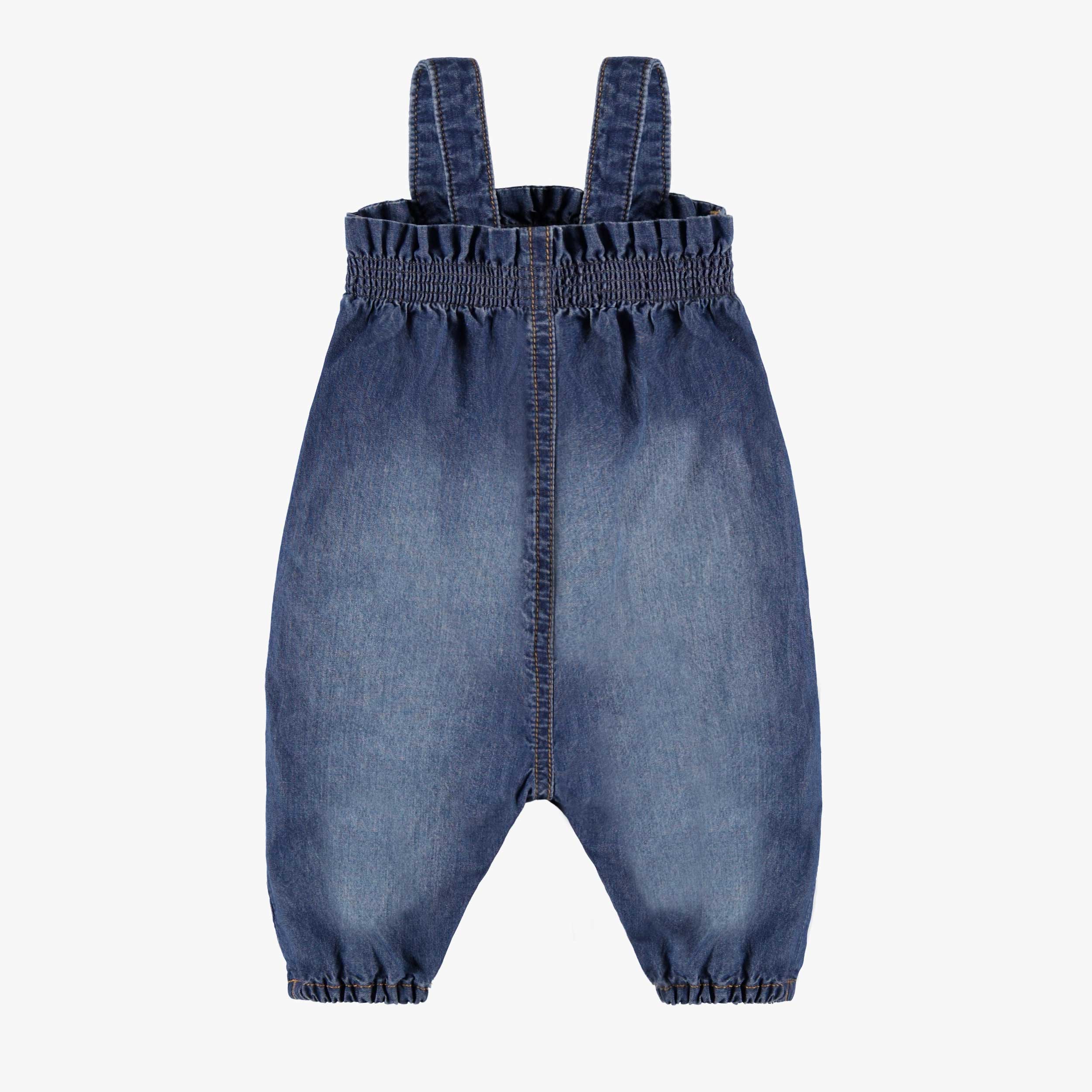 Salopette en denim bleu moyen au look usé, naissance - Image 2