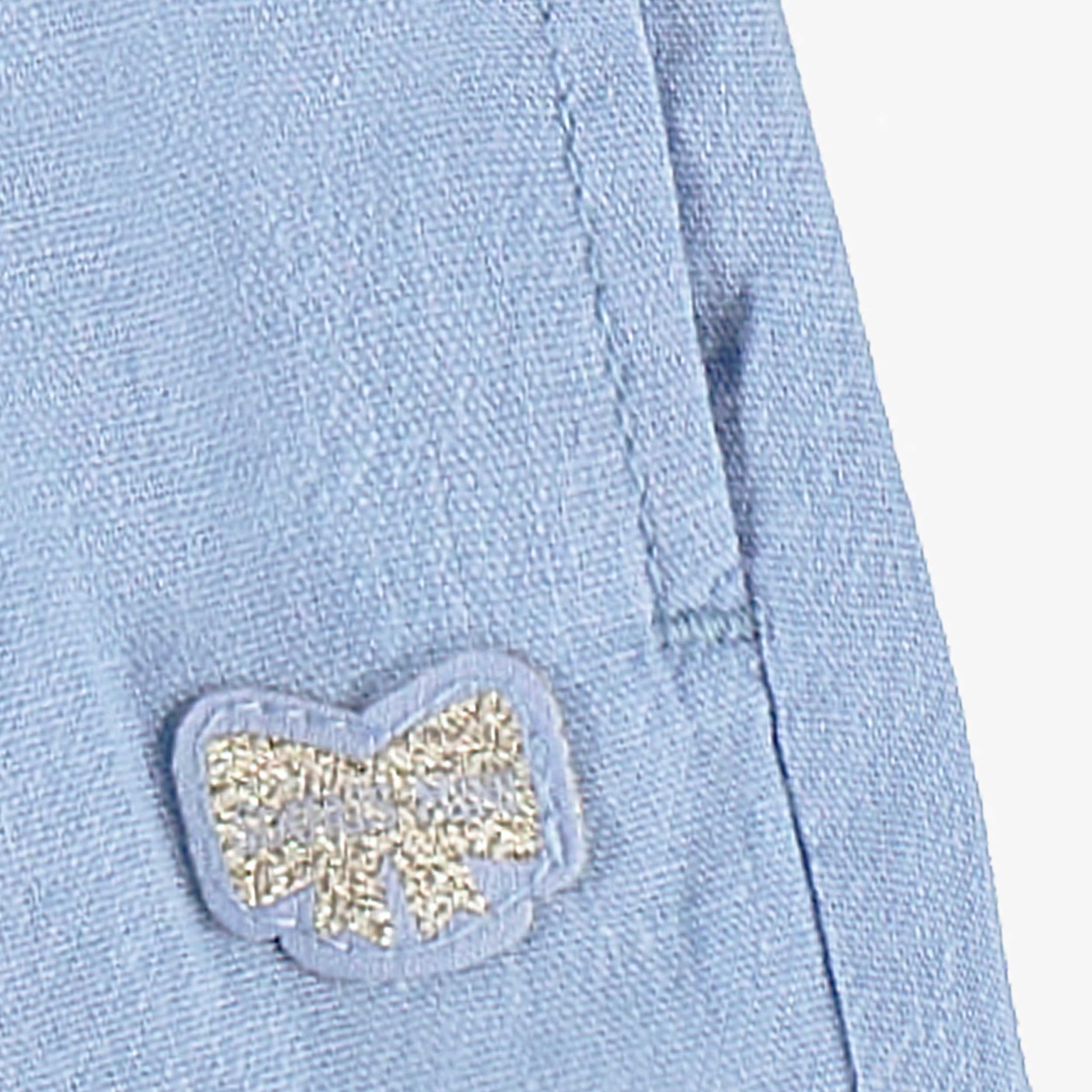 Short bleu en coton et lin, bébé - Image 2