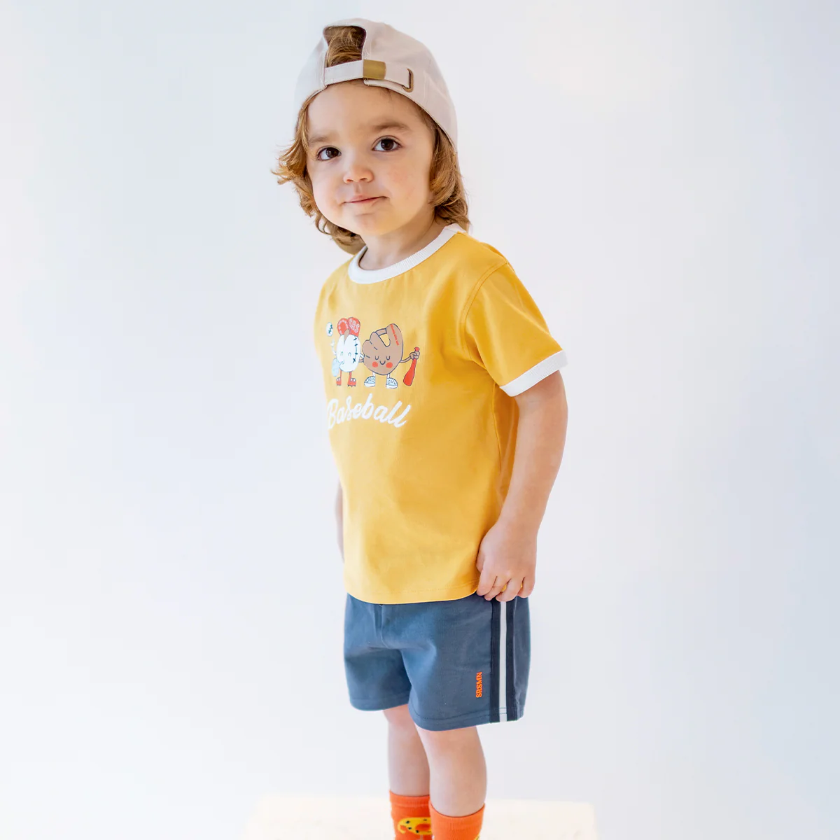 Short bleu marine en jersey, bébé - Image 2