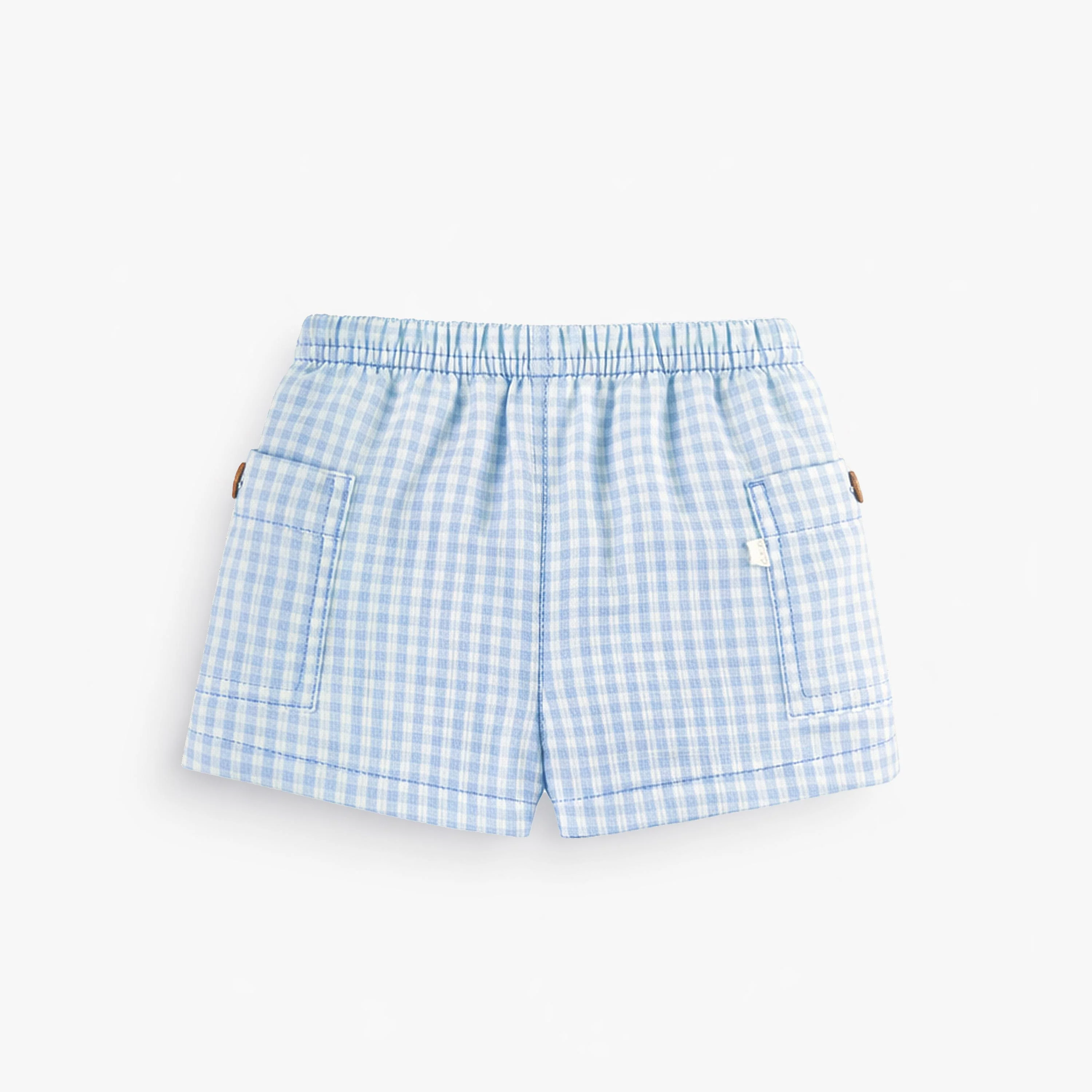 Short bleu pâle à carreaux, naissance - Image 3