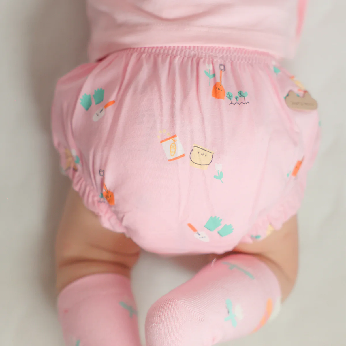 Short bouffant rose à motifs, naissance - Image 3