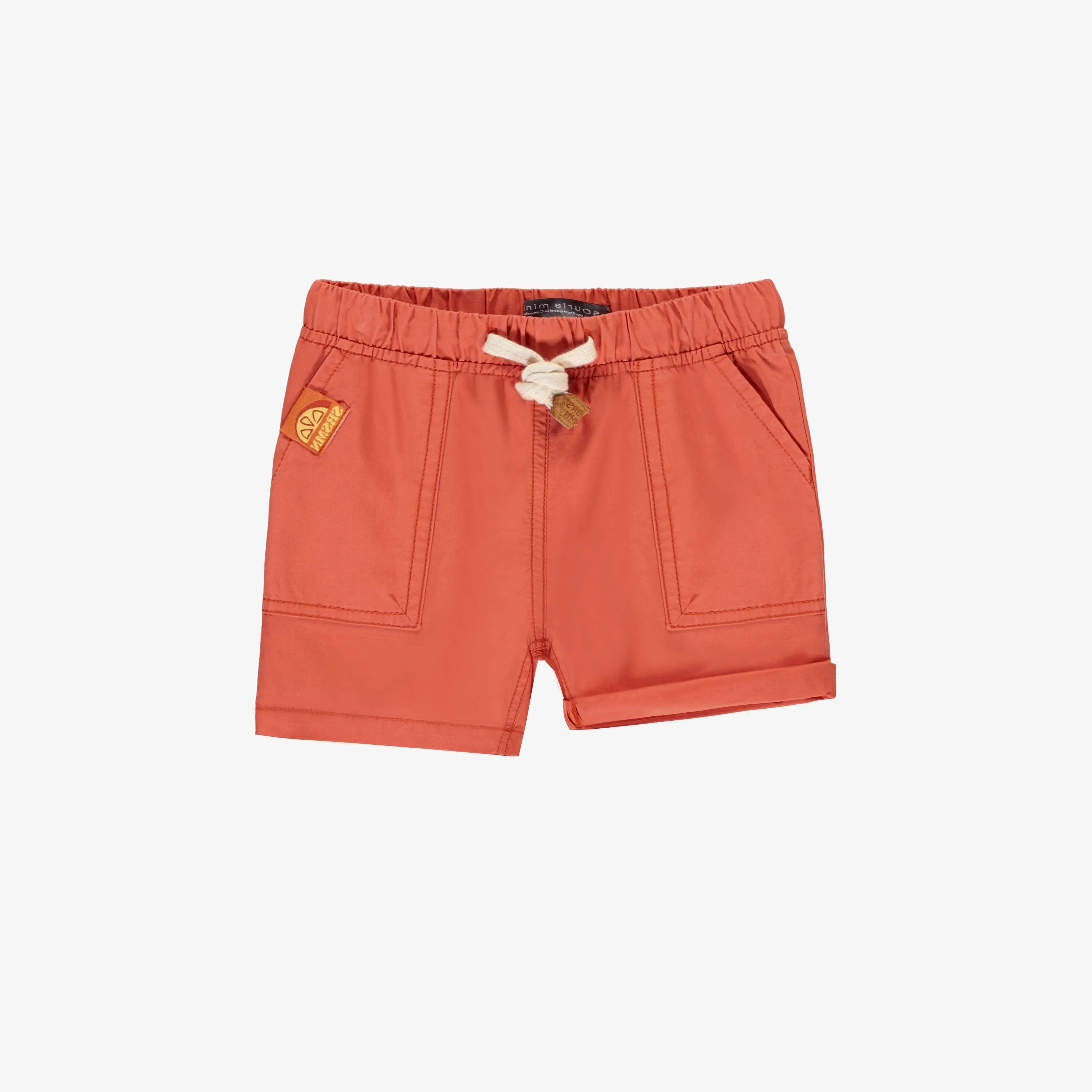 Short coupe décontractée orange en toile, bébé