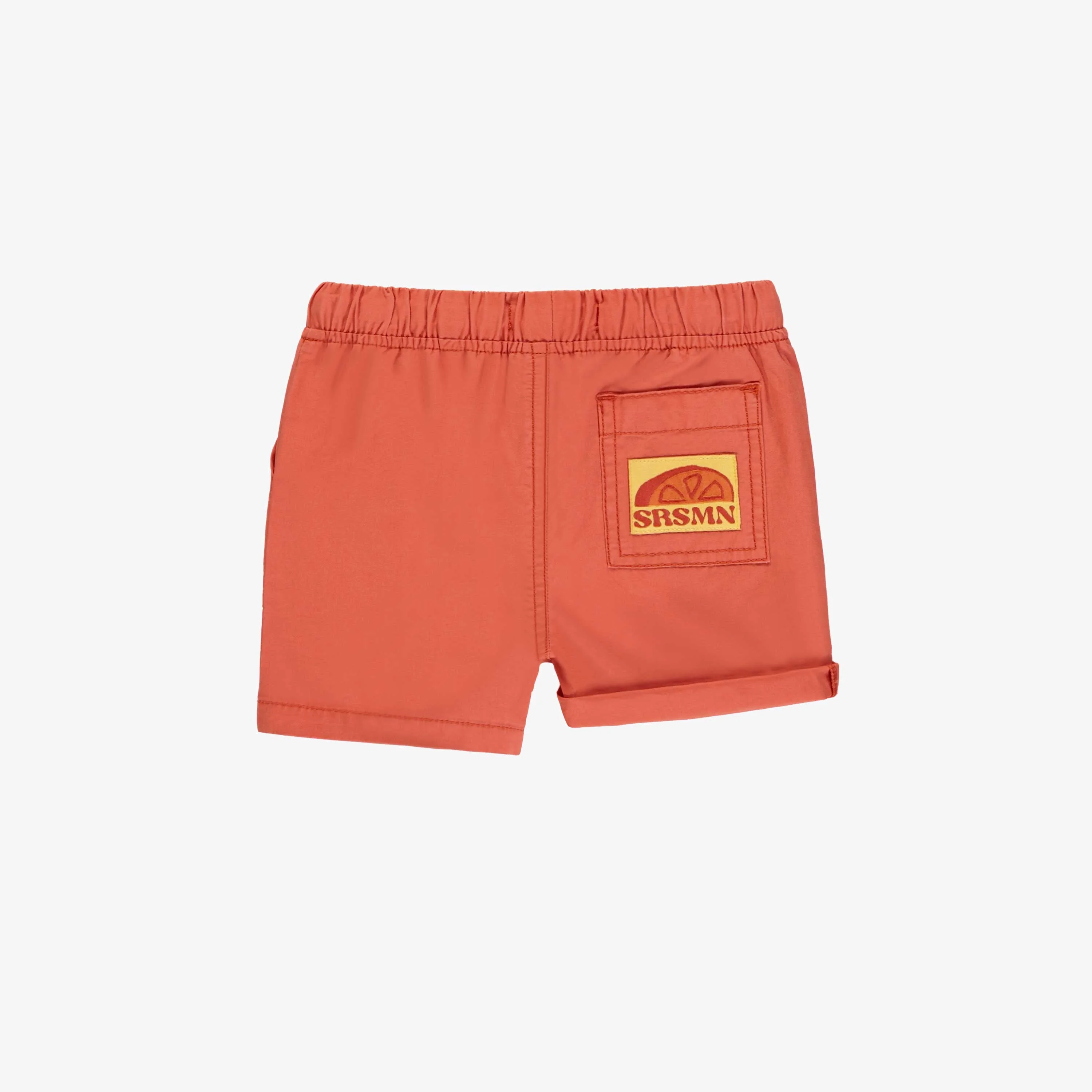 Short coupe décontractée orange en toile, bébé - Image 3