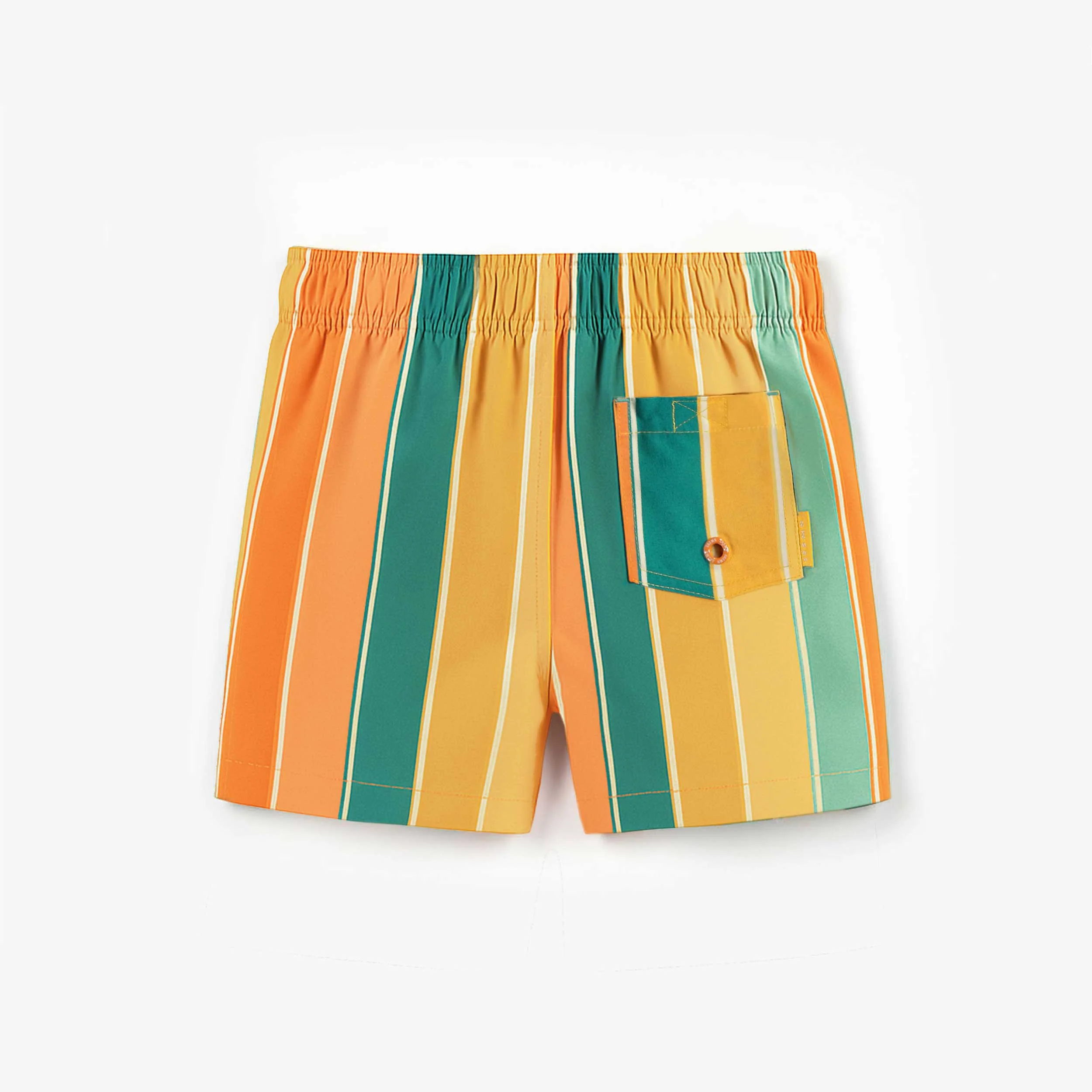 Short de bain à rayures colorées, enfant || Colorful striped swim shorts, child - Image 3