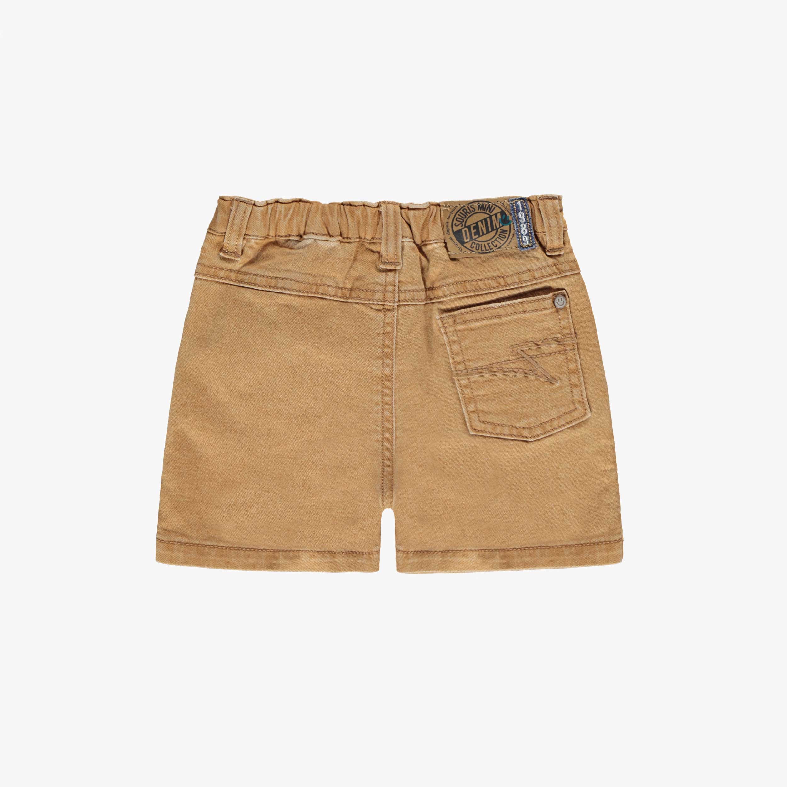 Short de denim jaune ocre à effet délavé, bébé - Image 2