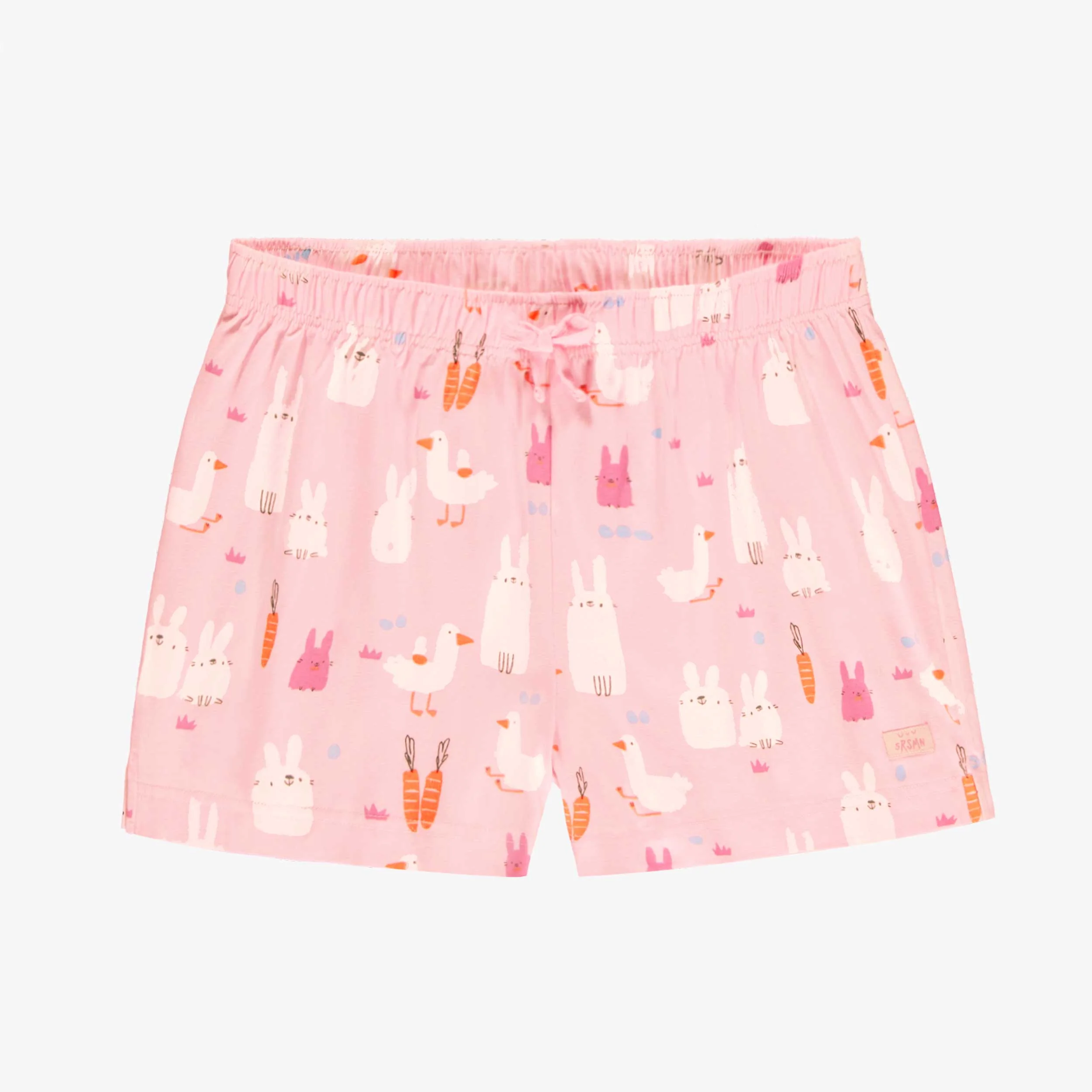 Short de pyjama rose à motifs de Pâques, adulte