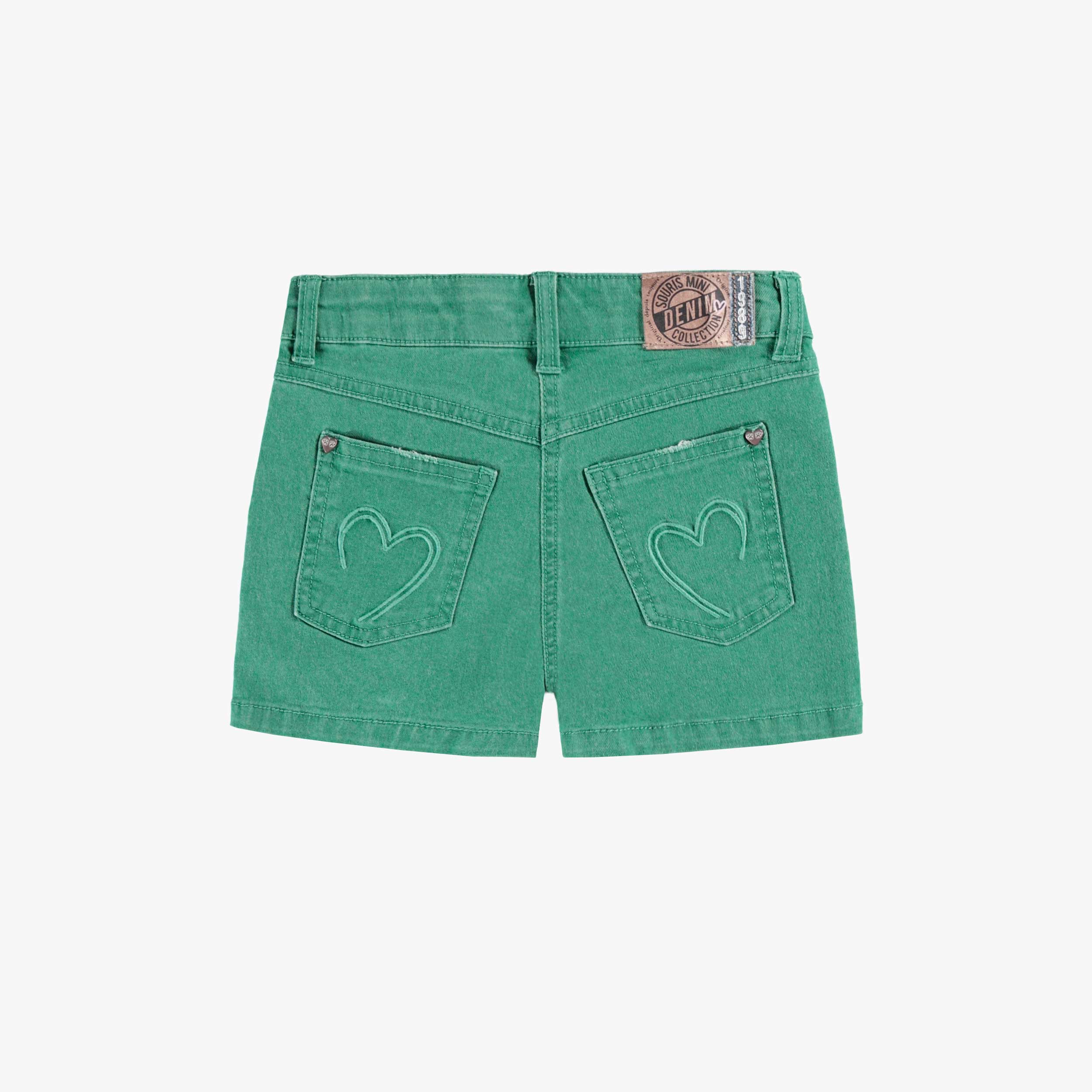 Short en denim lyocell vert, enfant - Image 2