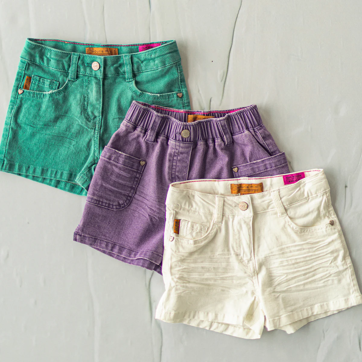 Short en denim lyocell vert, enfant - Image 3