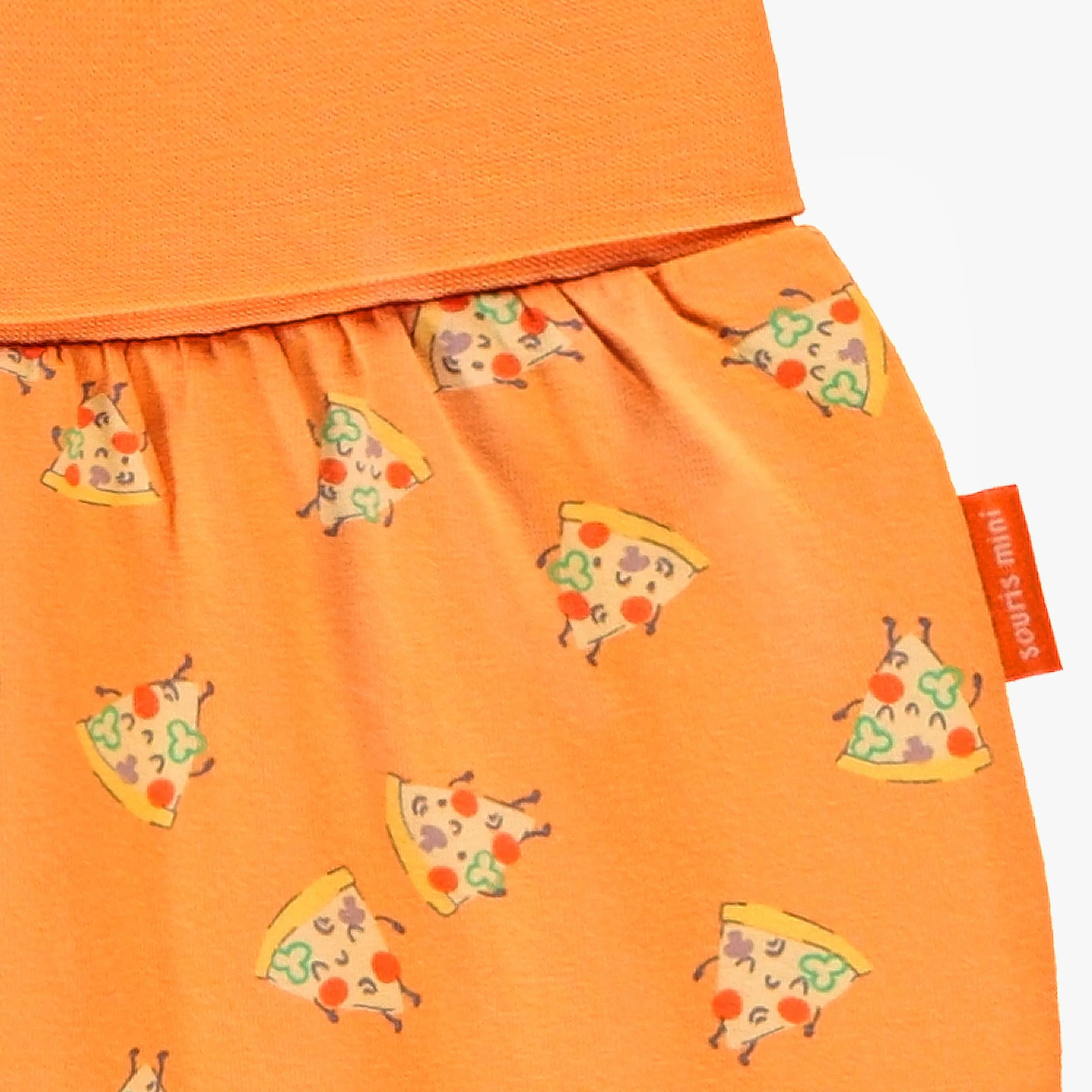 Short évolutif orange à motifs de pizzas, bébé - Image 2