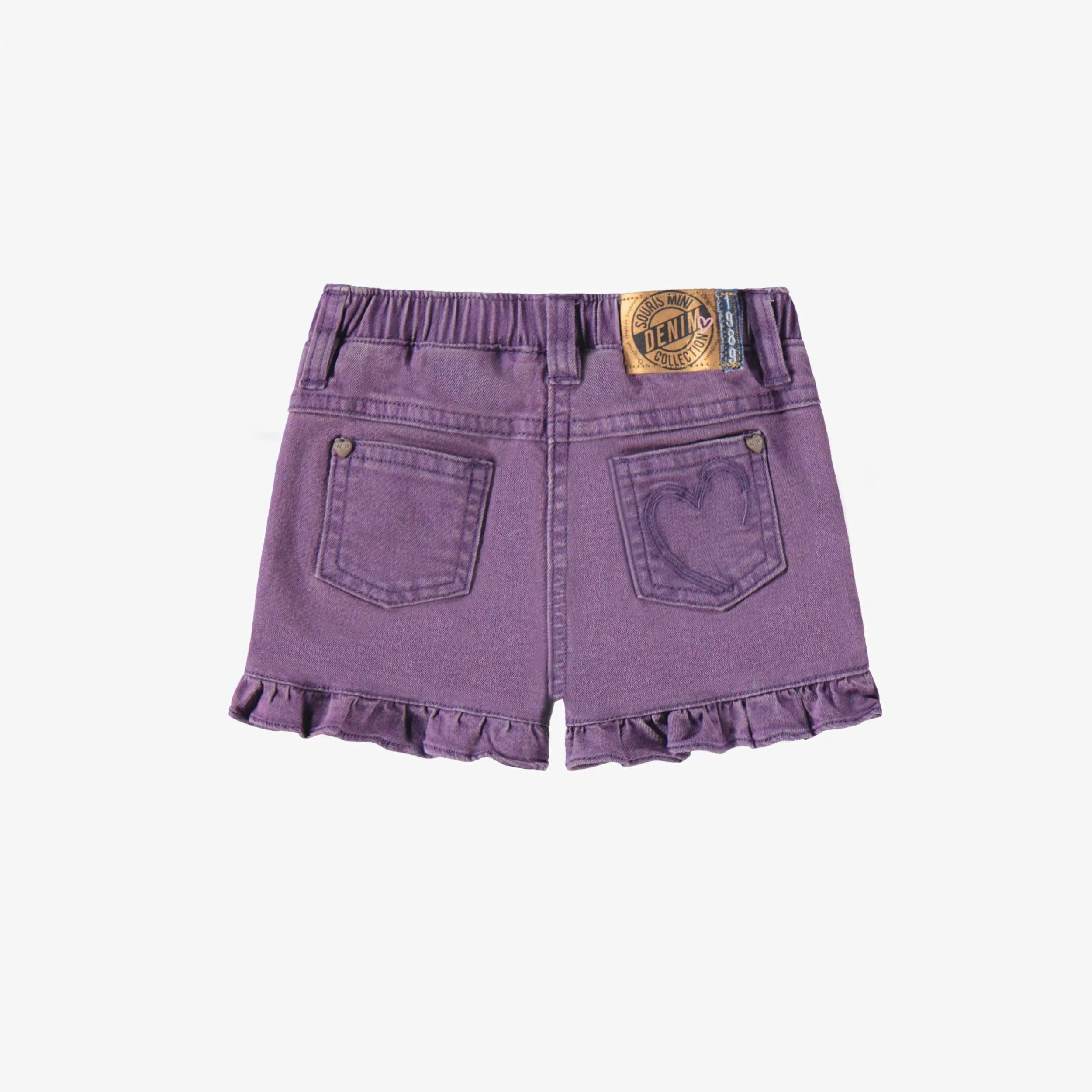 Short mauve en denim, bébé - Image 2