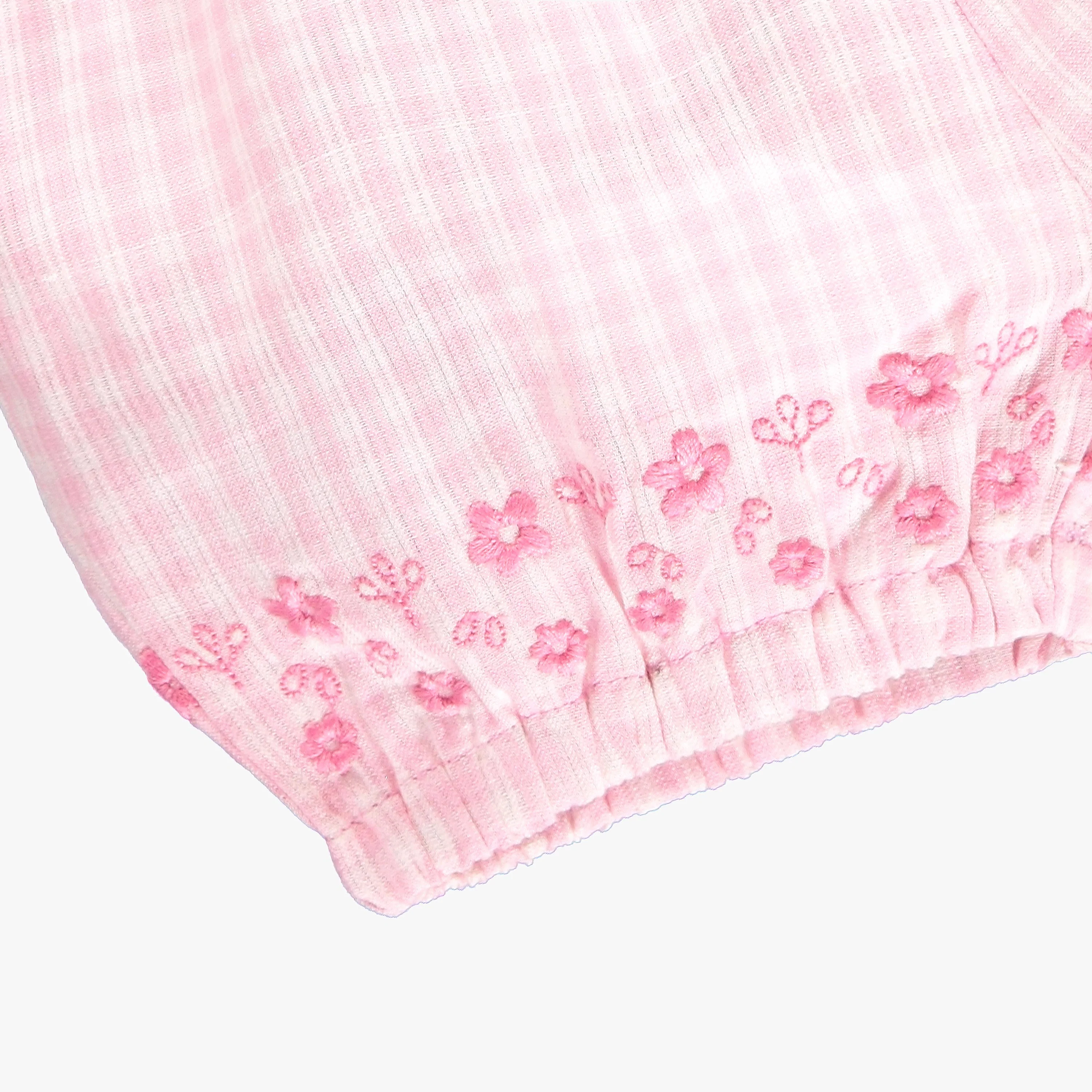 Short rose à carreaux et broderie anglaise, naissance - Image 2