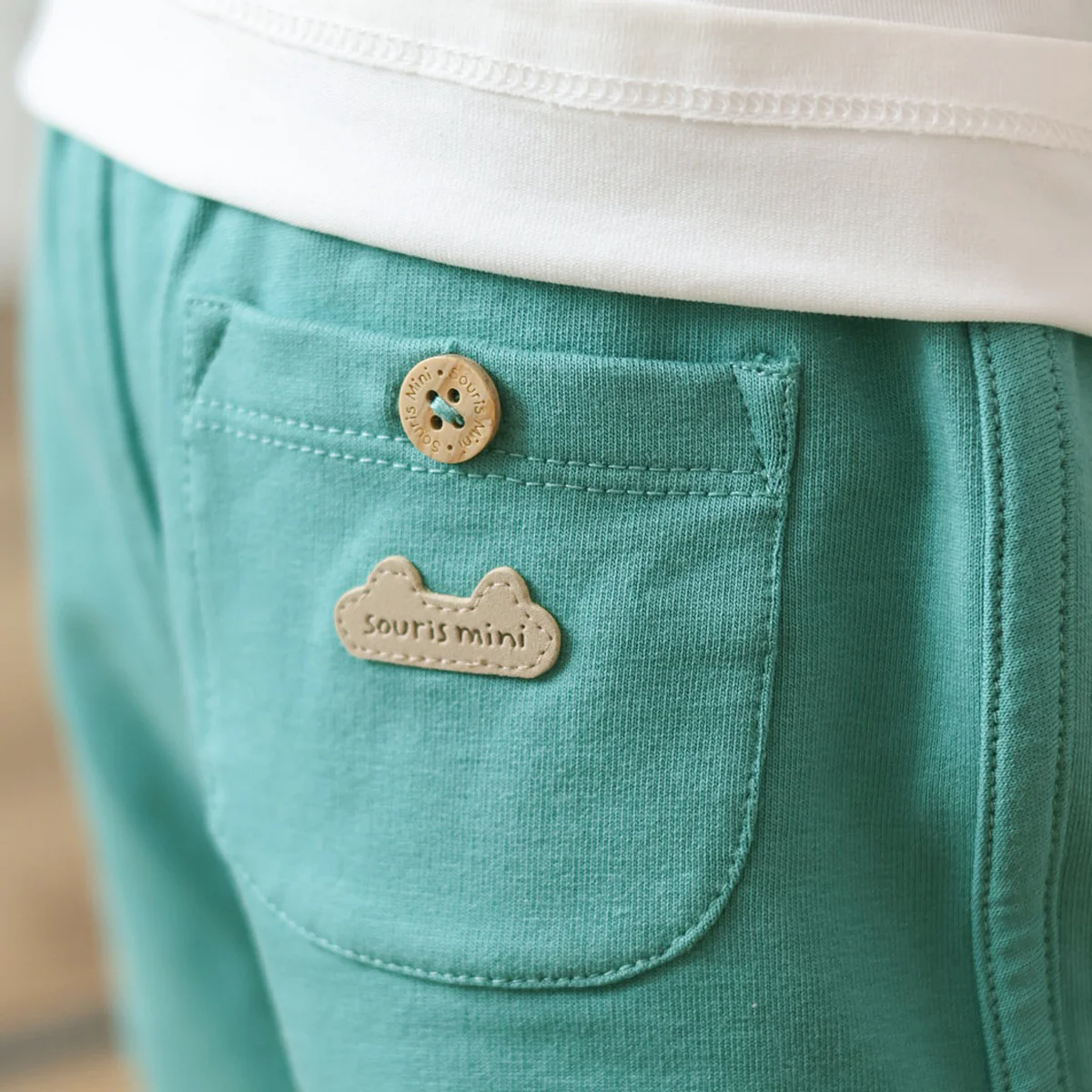 Short vert en coton français, naissance - Image 2