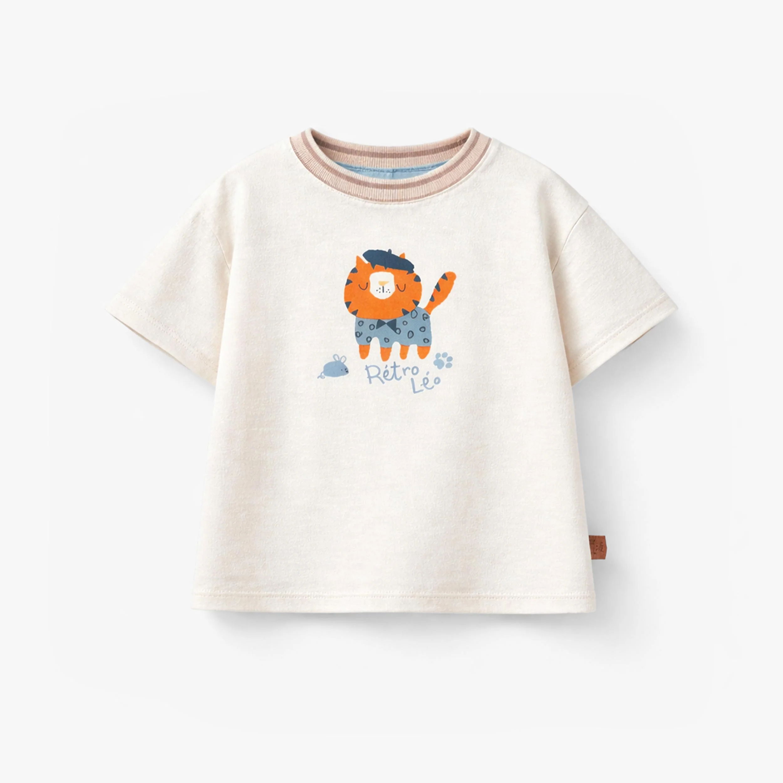 T-shirt blanc avec illustration de tigre, bébé