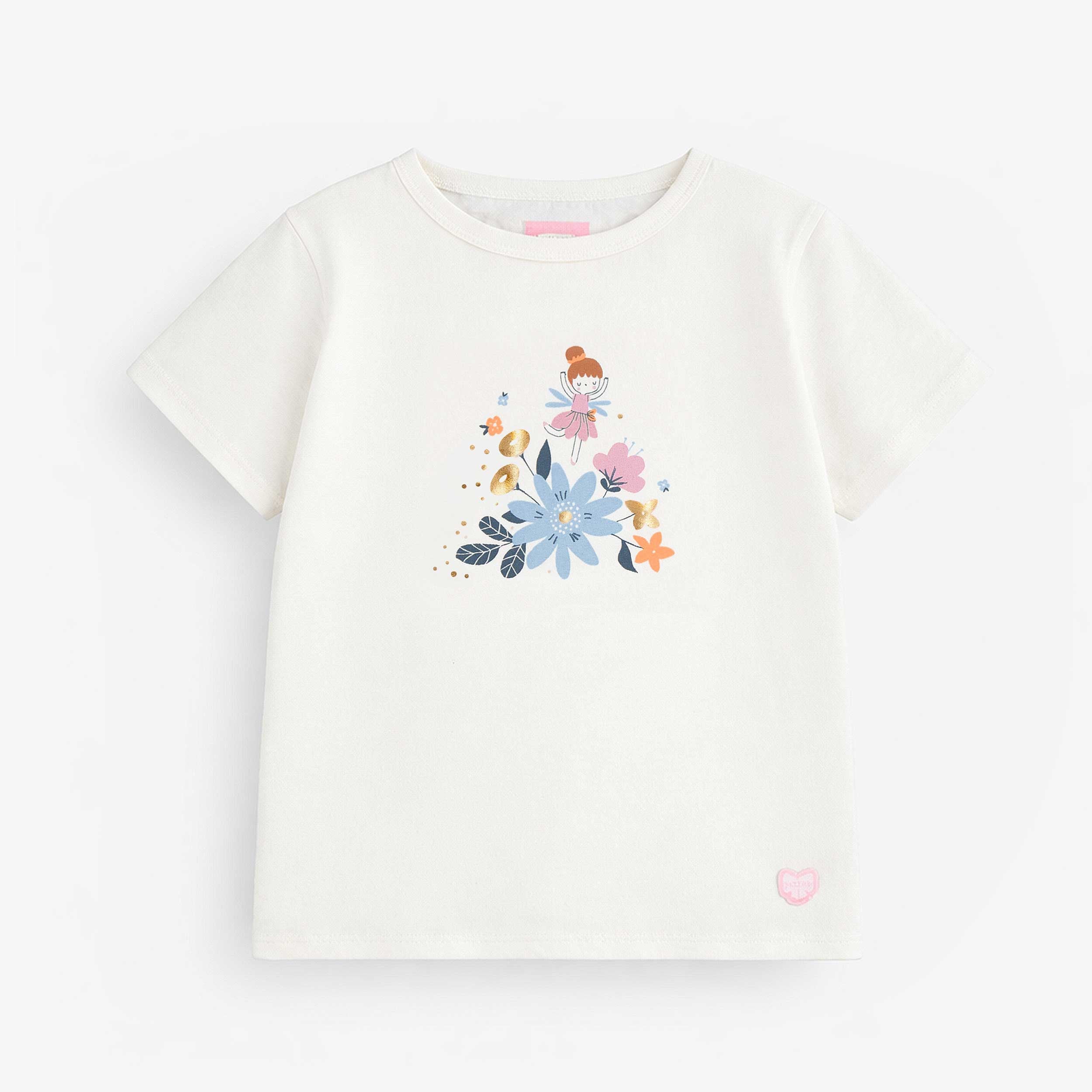 T-shirt blanc avec illustration, enfant