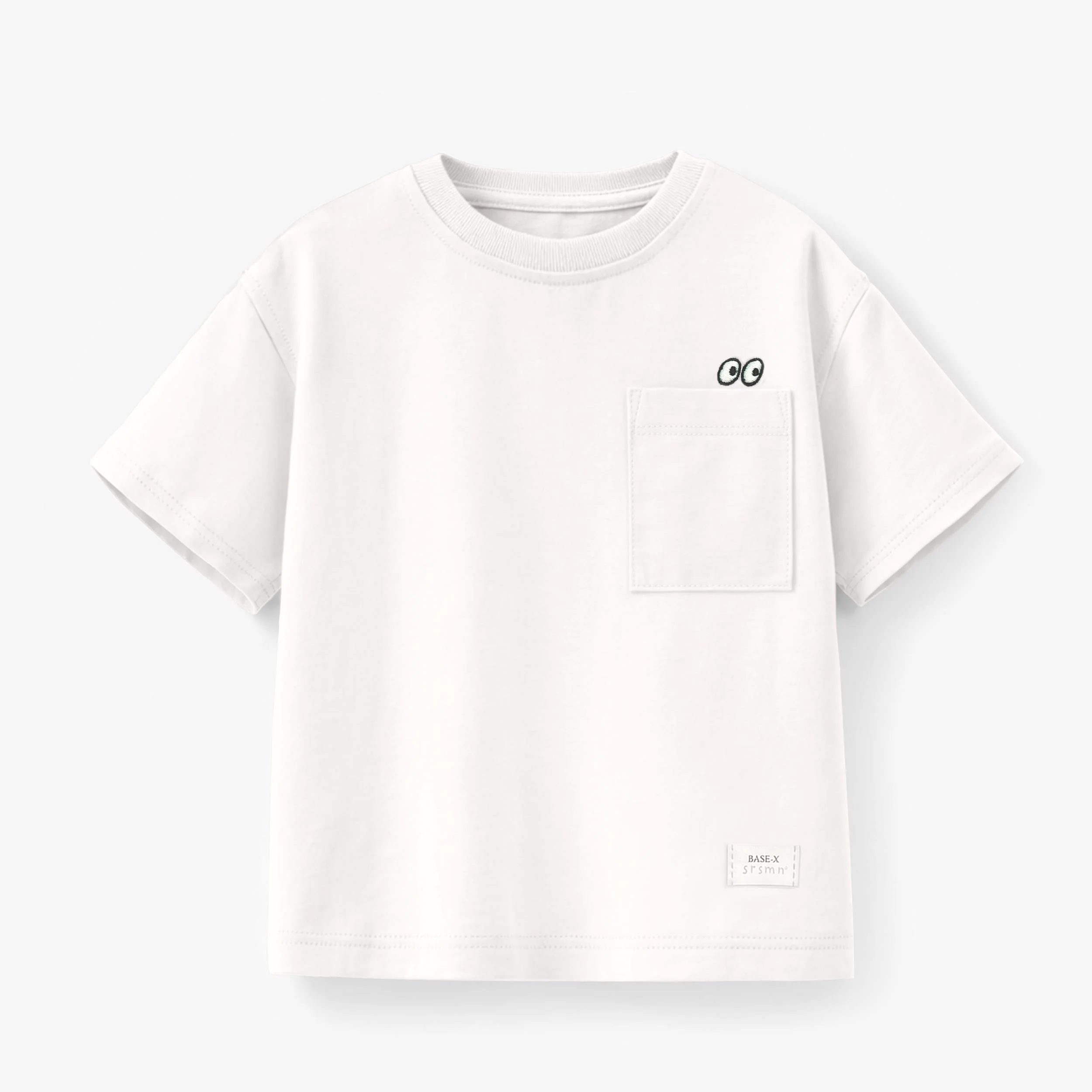 T-shirt blanc avec poche, enfant