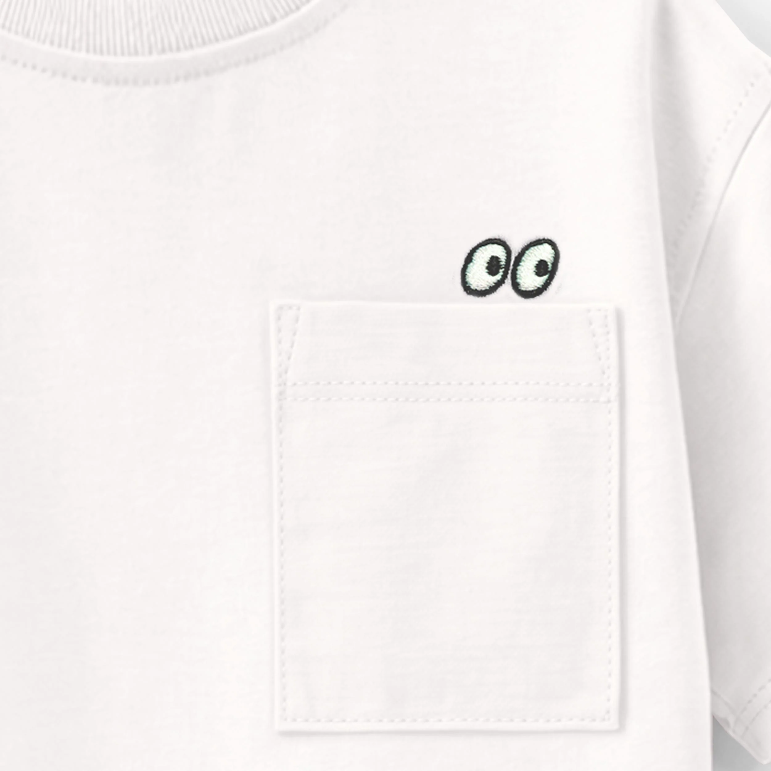 T-shirt blanc avec poche, enfant - Image 2