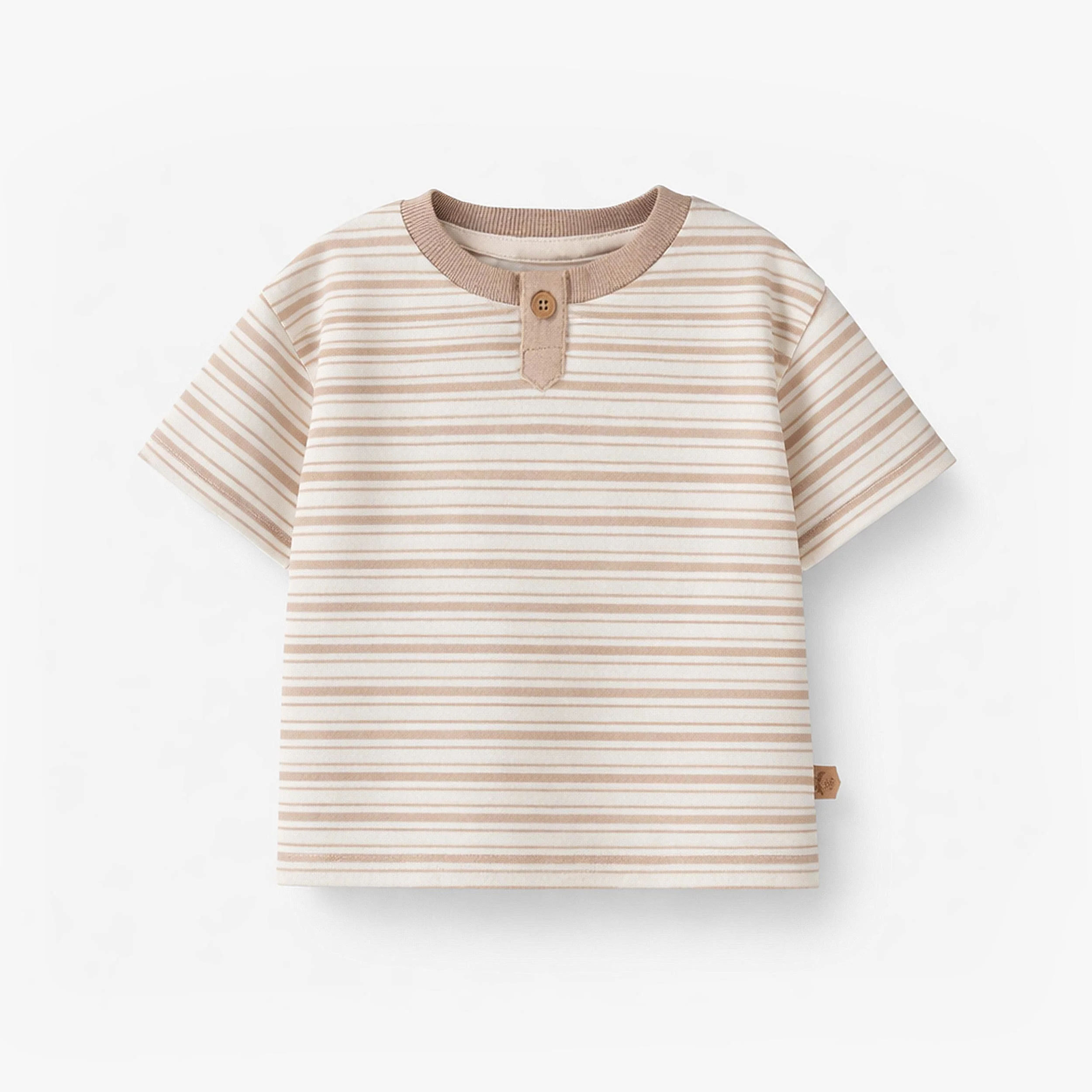 T-shirt blanc et beige à rayures, bébé