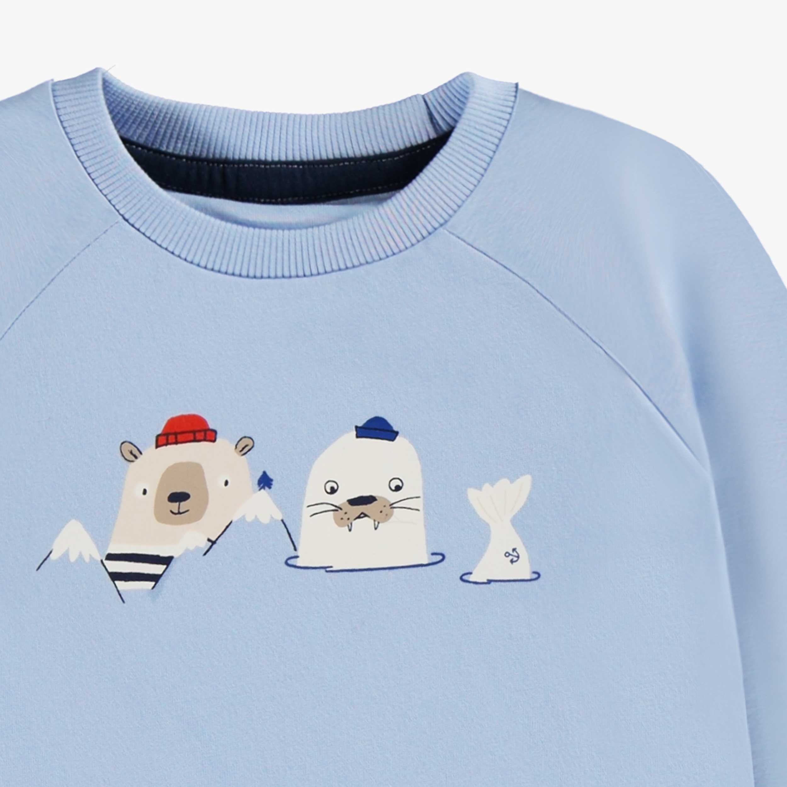 T-shirt bleu avec illustrations, bébé - Image 3