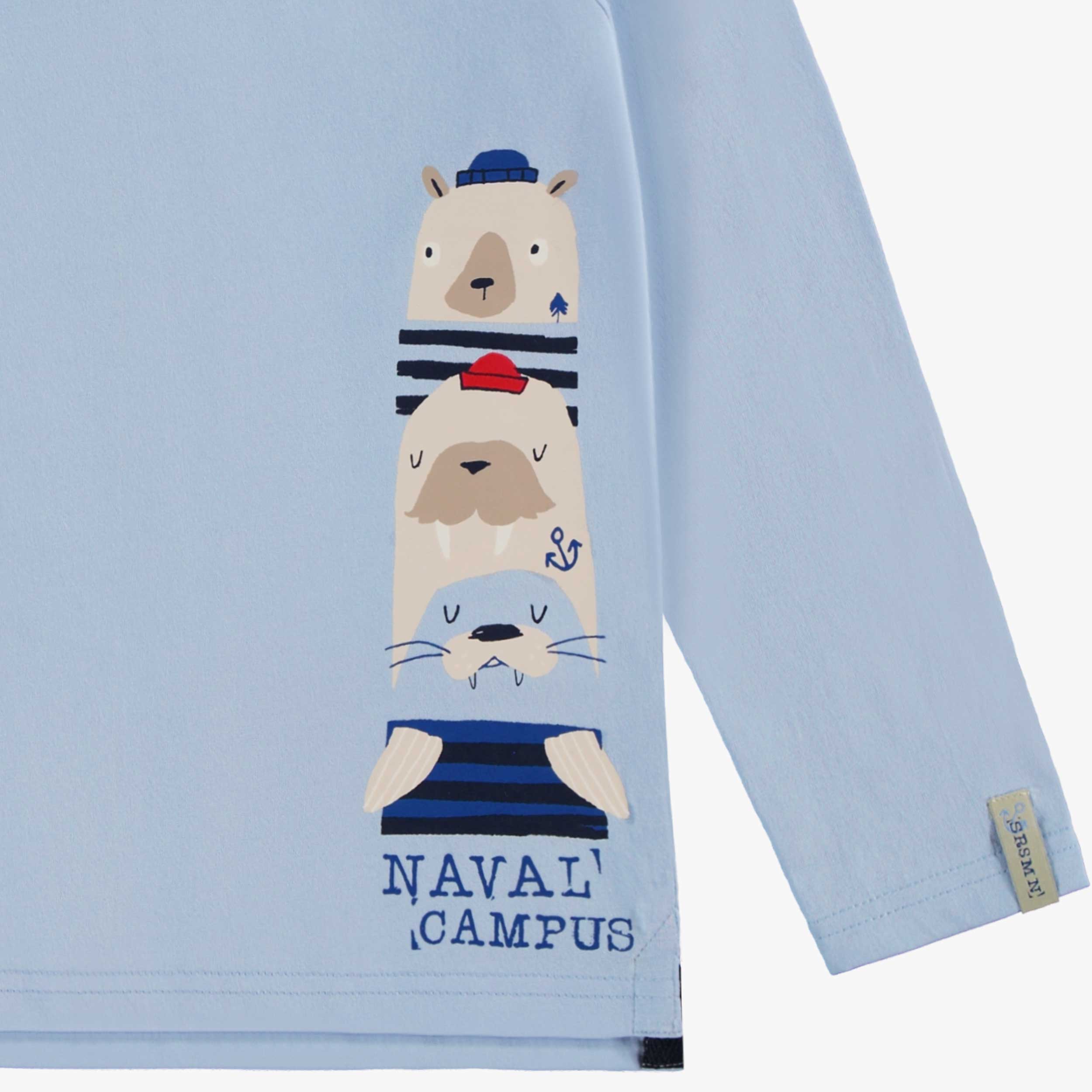 T-shirt bleu avec illustrations, enfant - Image 2