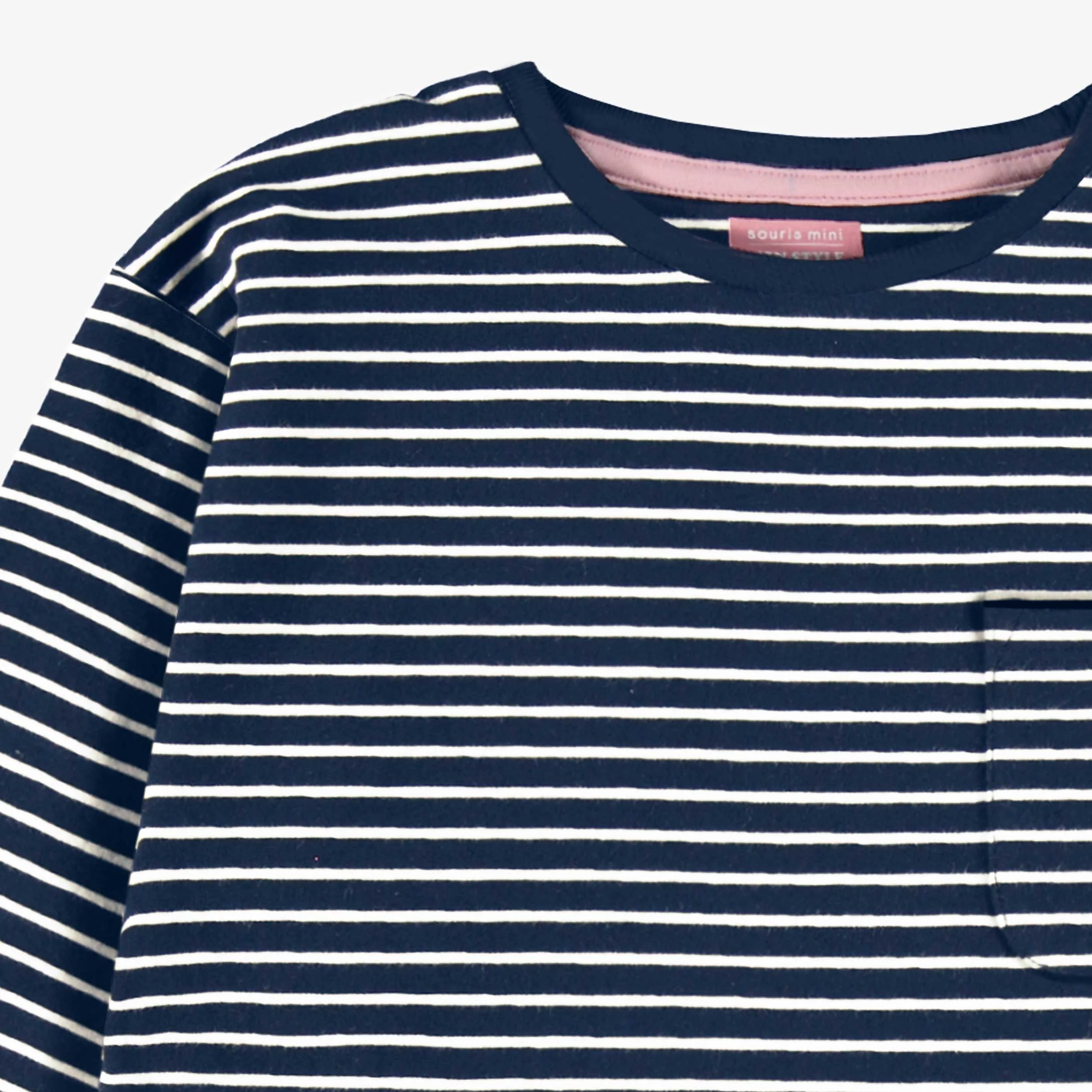 T-shirt bleu marine à rayures, enfant - Image 2