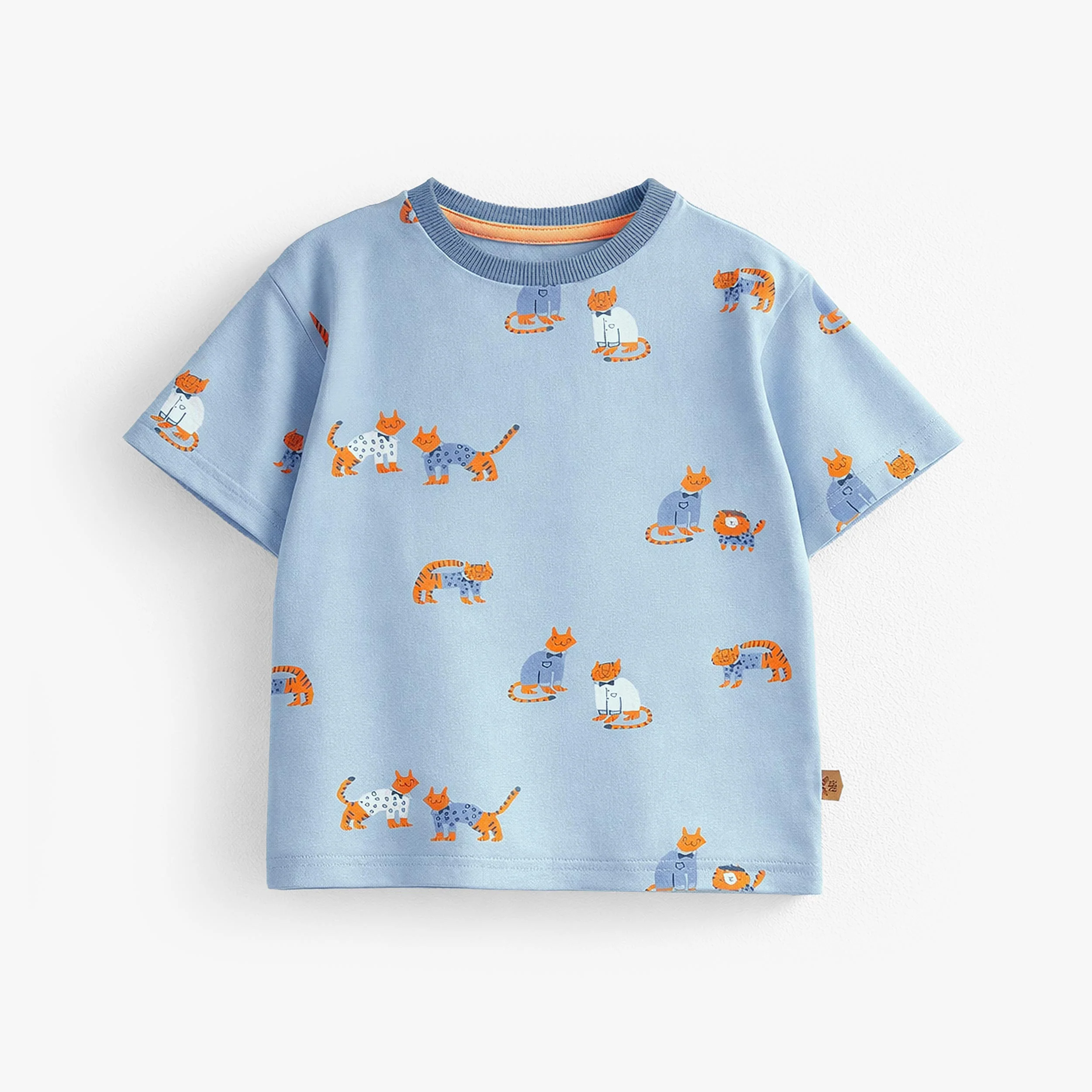T-shirt bleu à motifs de tigres, bébé
