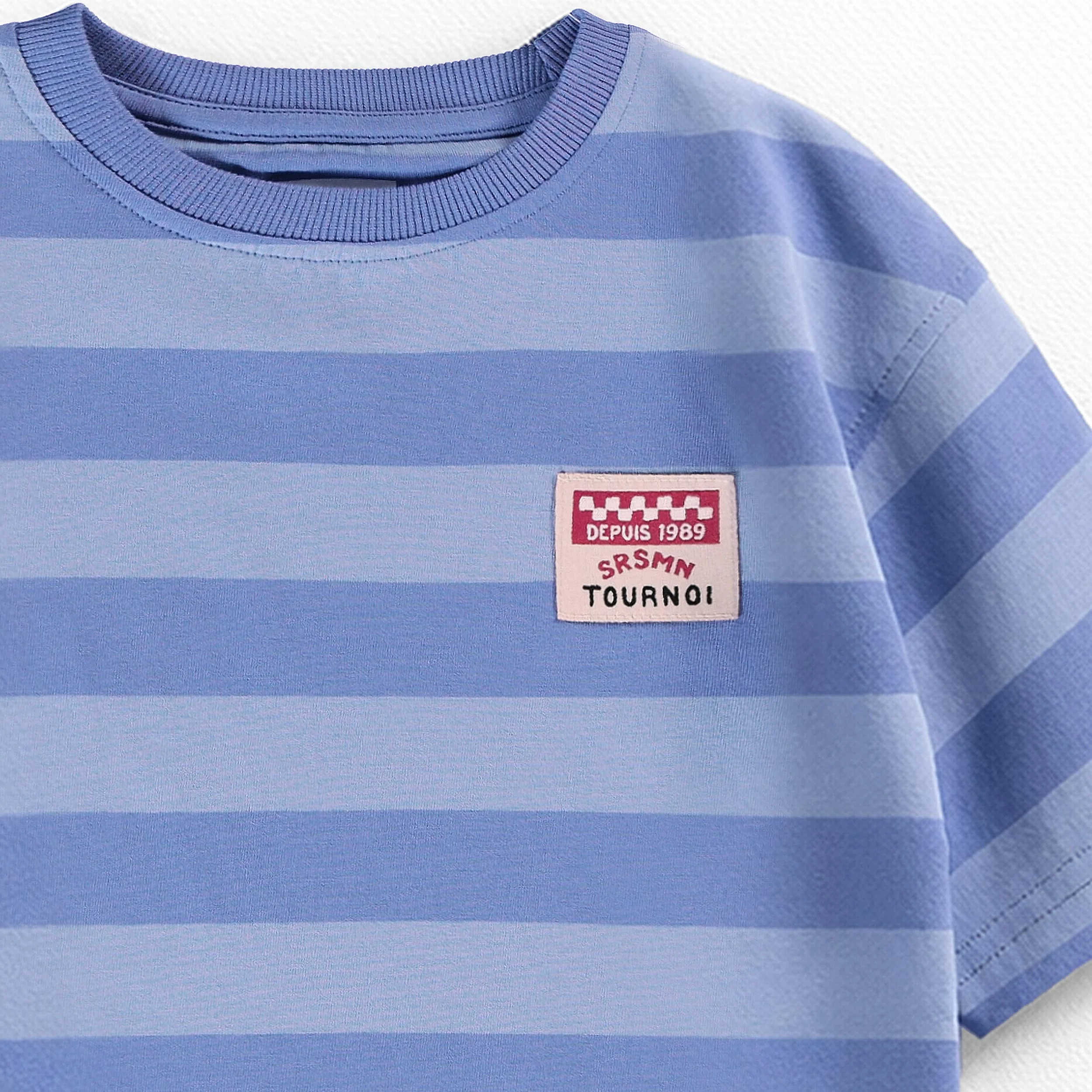 T-shirt bleu à rayures, enfant - Image 7