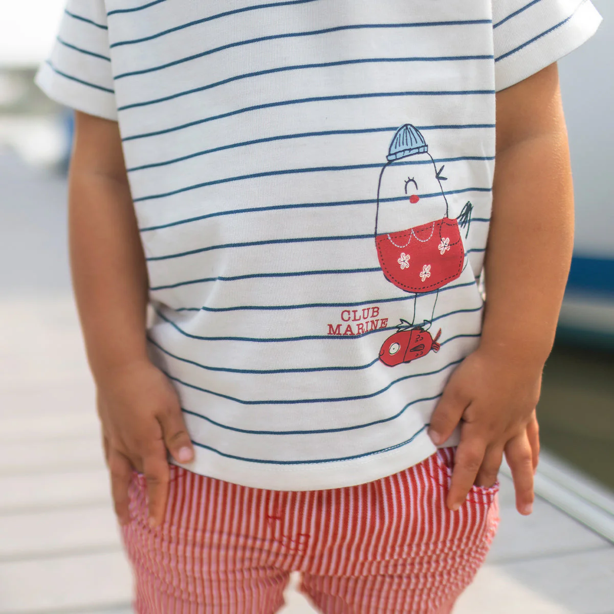 T-shirt crème à rayures et illustration, bébé - Image 3