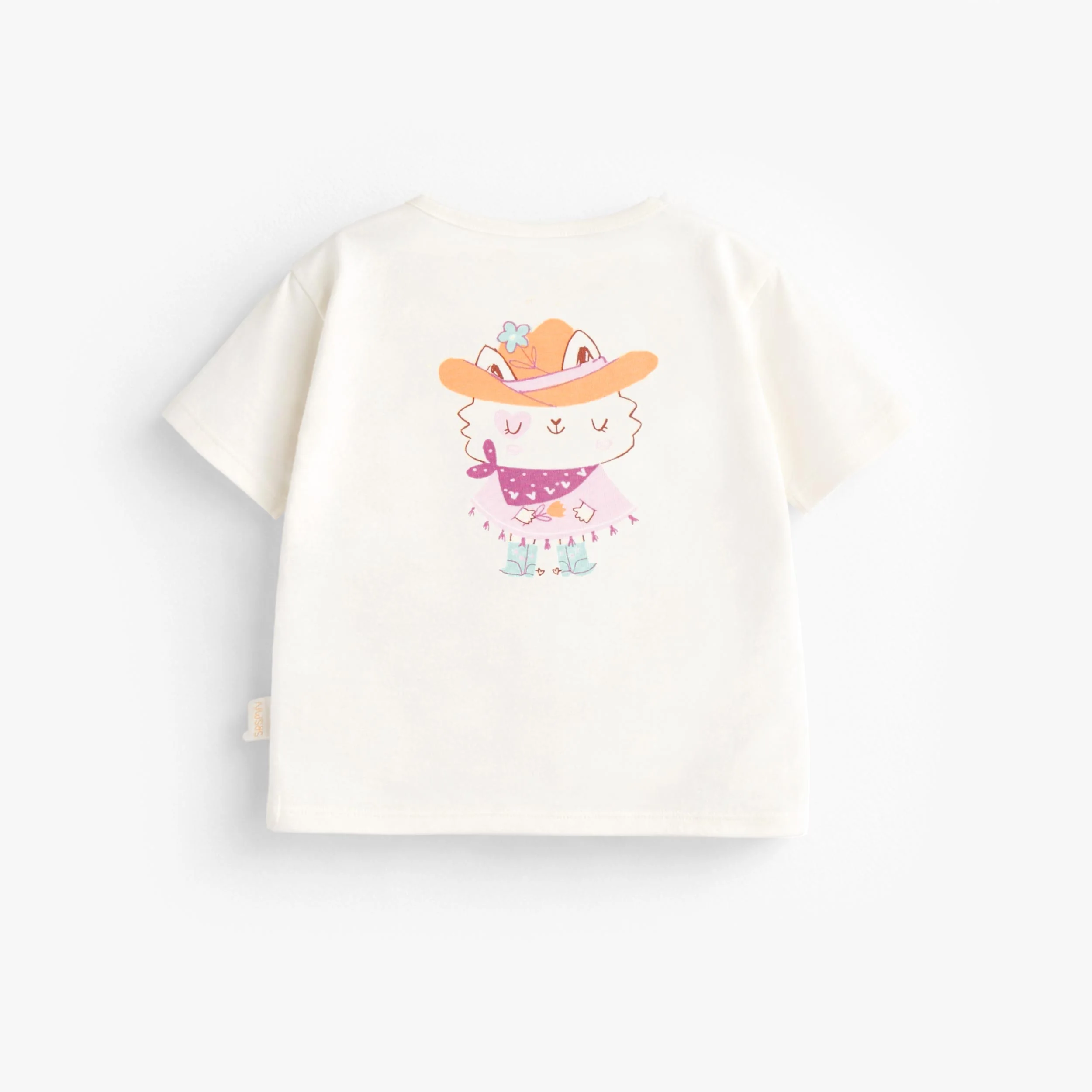 T-shirt crème avec illustration au dos, bébé - Image 2