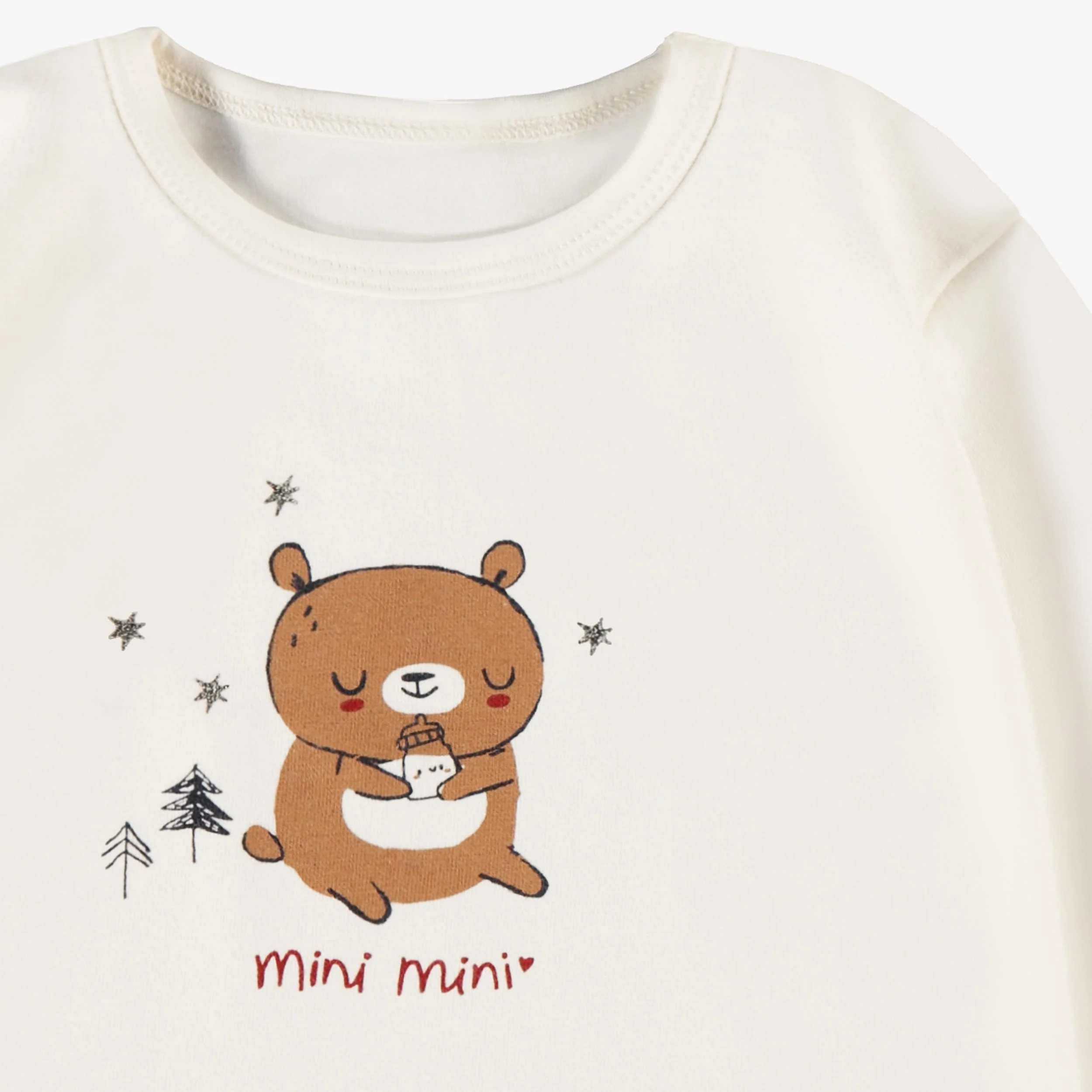T-shirt crème avec illustration, naissance - Image 4