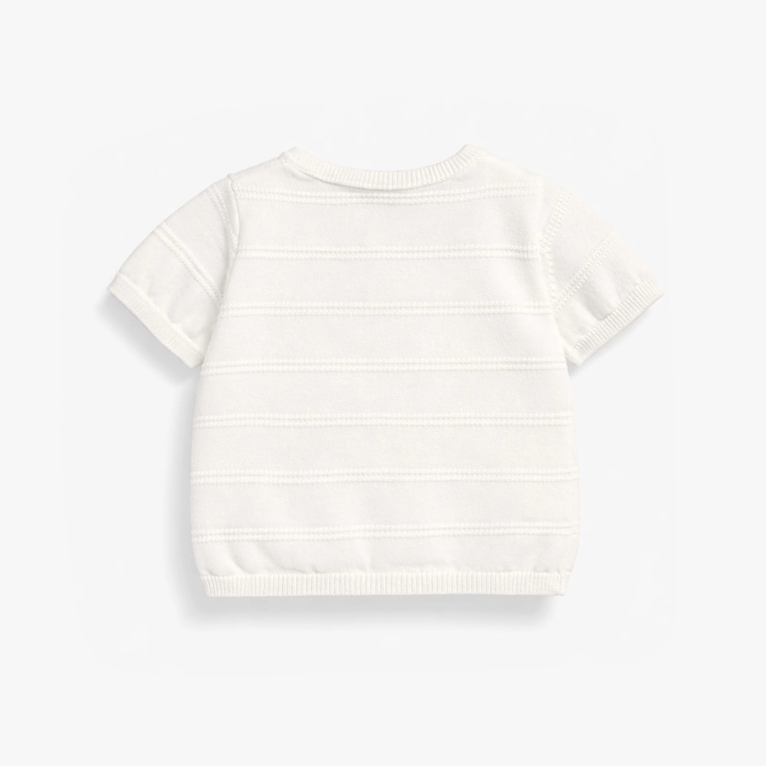 T-shirt crème en tricot avec rayures, naissance - Image 3