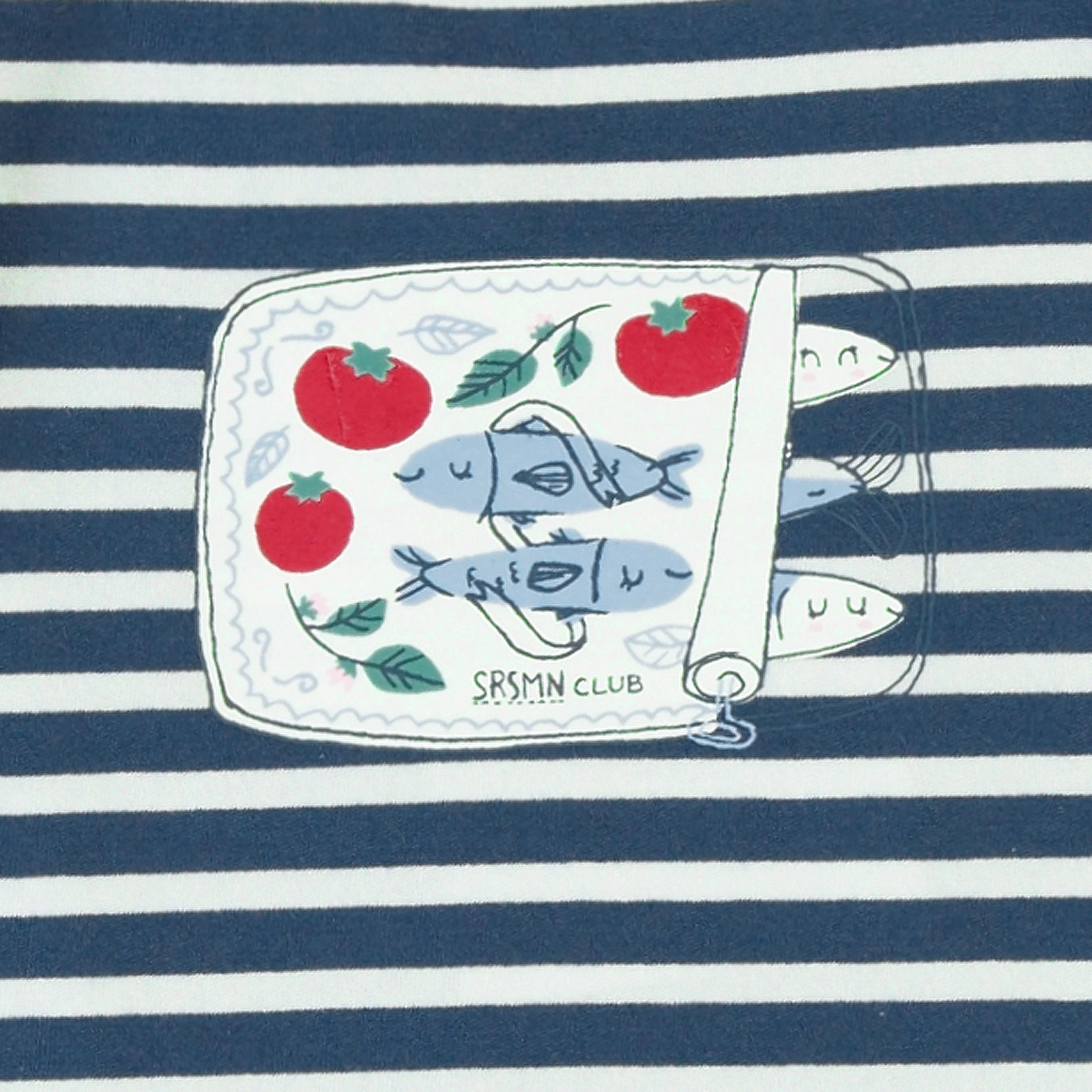 T-shirt crème et bleu à rayures avec illustration, enfant - Image 4