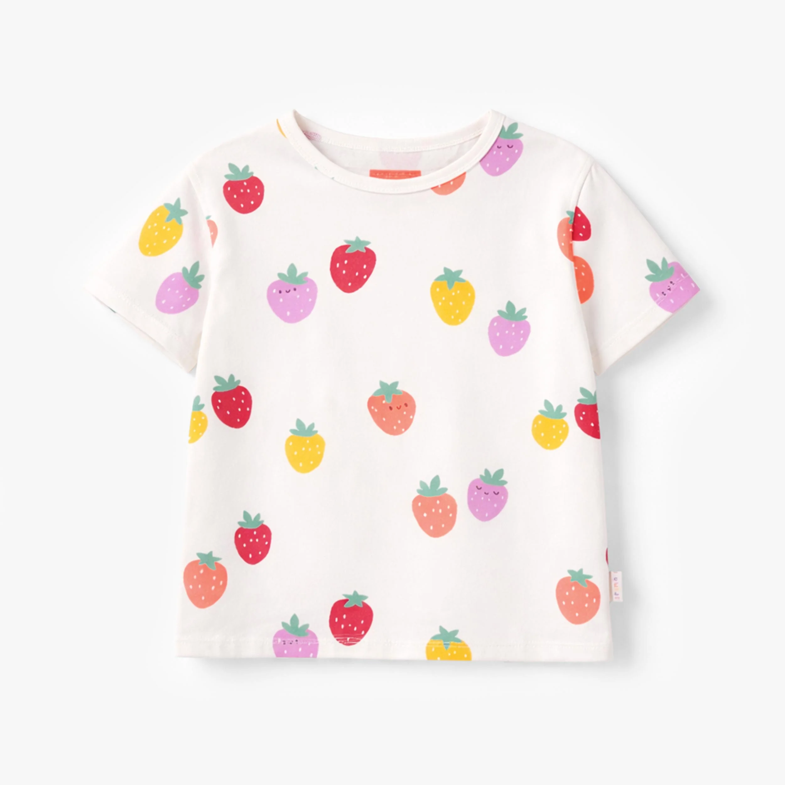 T-shirt crème à motifs de fraises, enfant