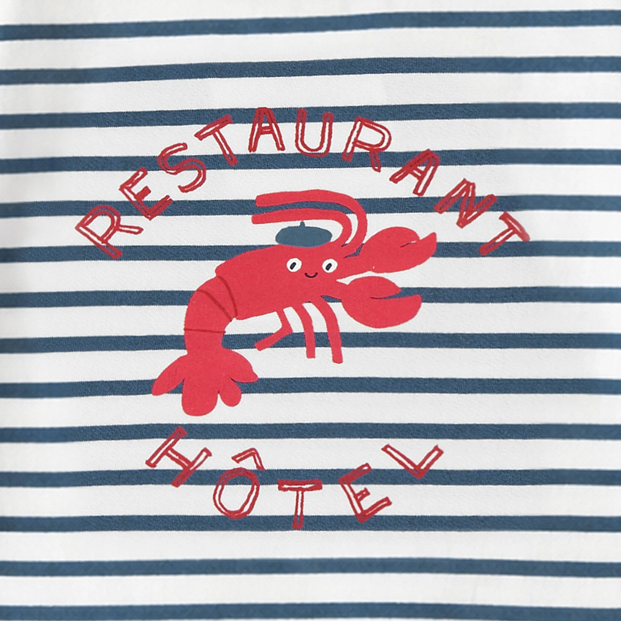 T-shirt crème à rayures avec illustration, enfant - Image 2