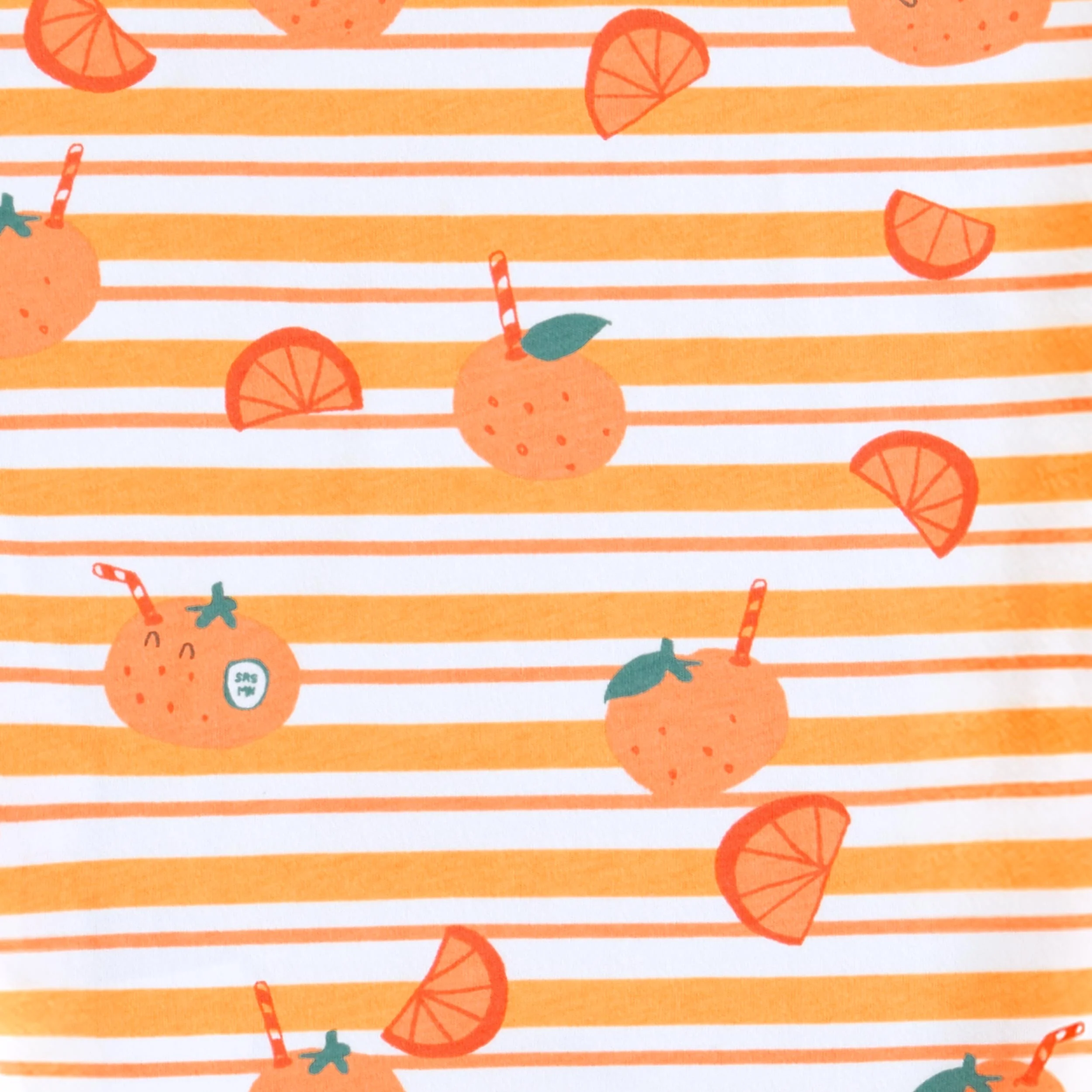 T-shirt crème à rayures et motifs d’oranges, enfant - Image 3