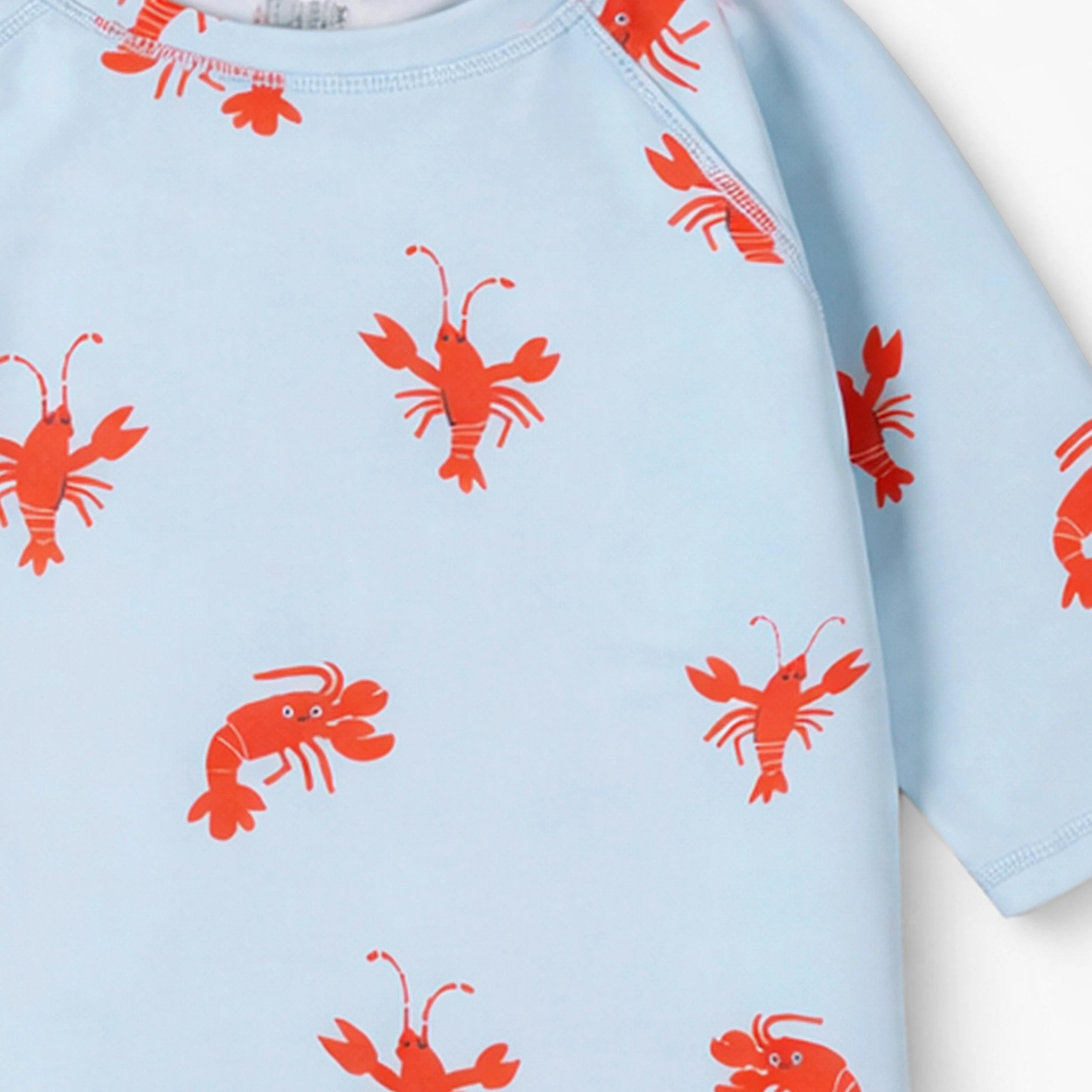 T-shirt de bain bleu pâle à motifs de homards, enfant - Image 6