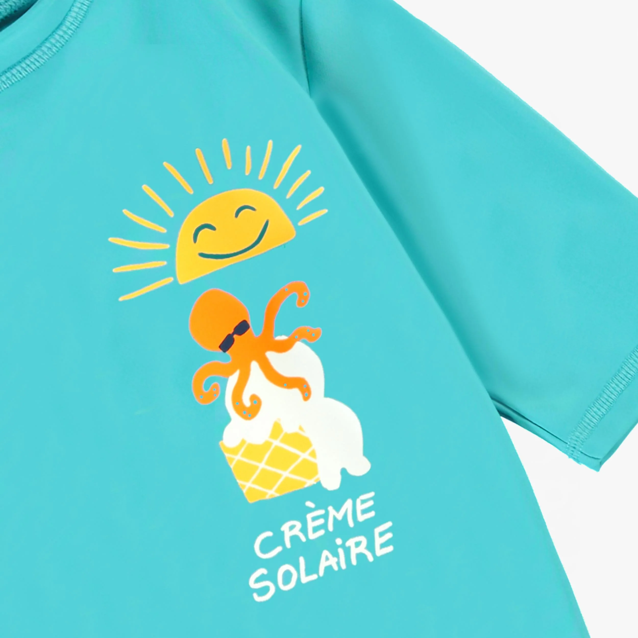 T-shirt de bain bleu sarcelle avec illustration, enfant - Image 6