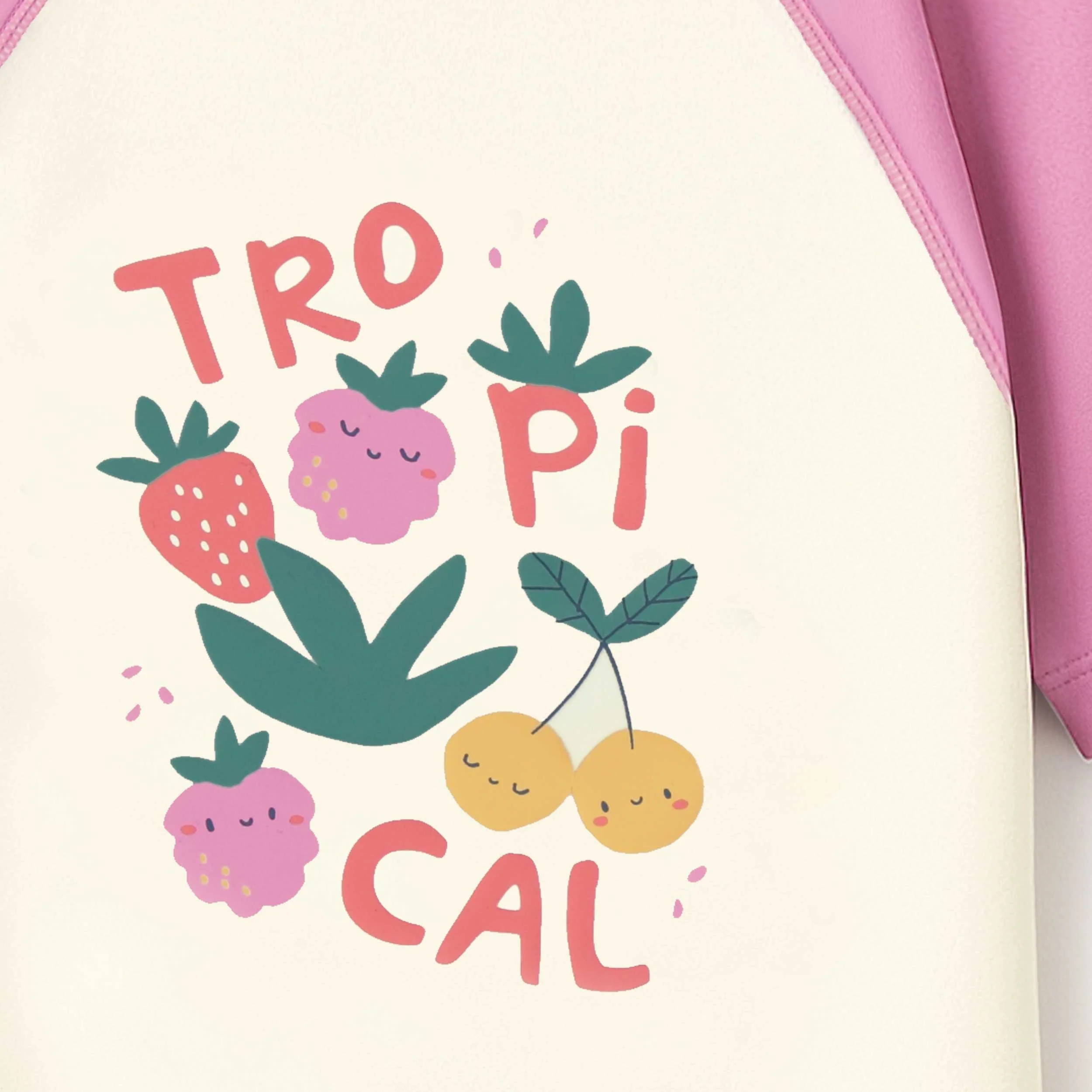 T-shirt de bain crème et mauve avec illustration, enfant - Image 4